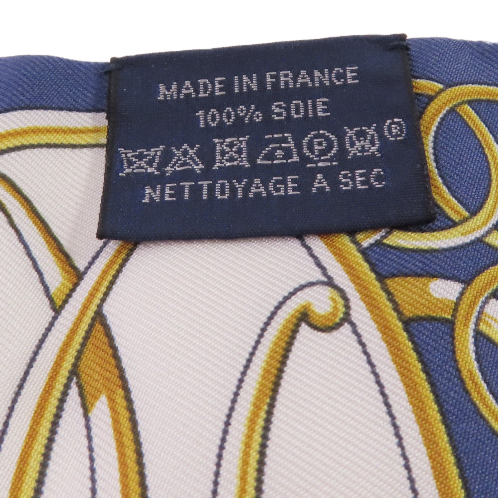 HERMES 絲質Twilly Scarf絲巾藍色/白色/金色/黑色