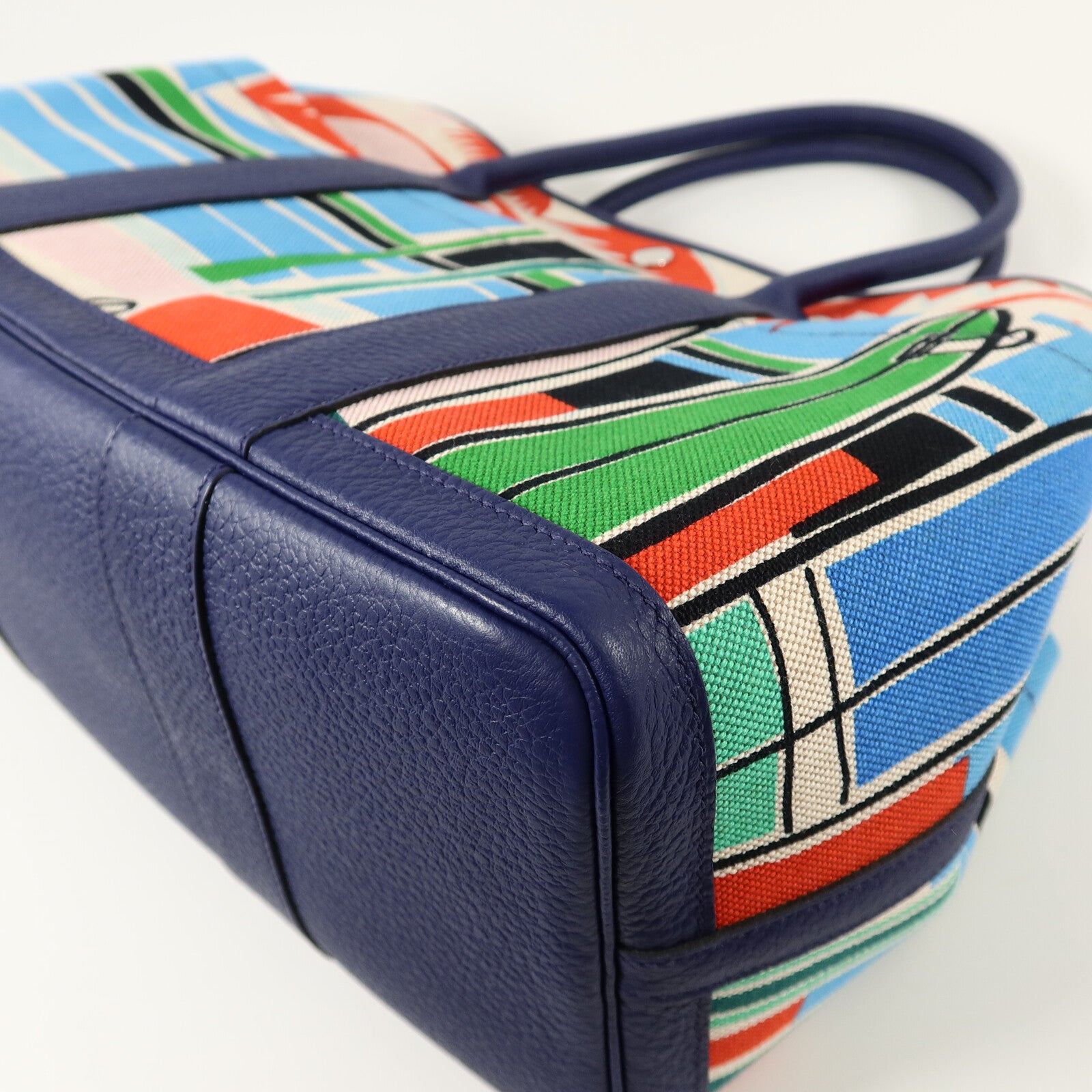 HERMES Canvas/Negonda皮革Garden Party PM Pocket手挽肩背兩用袋Multi Color