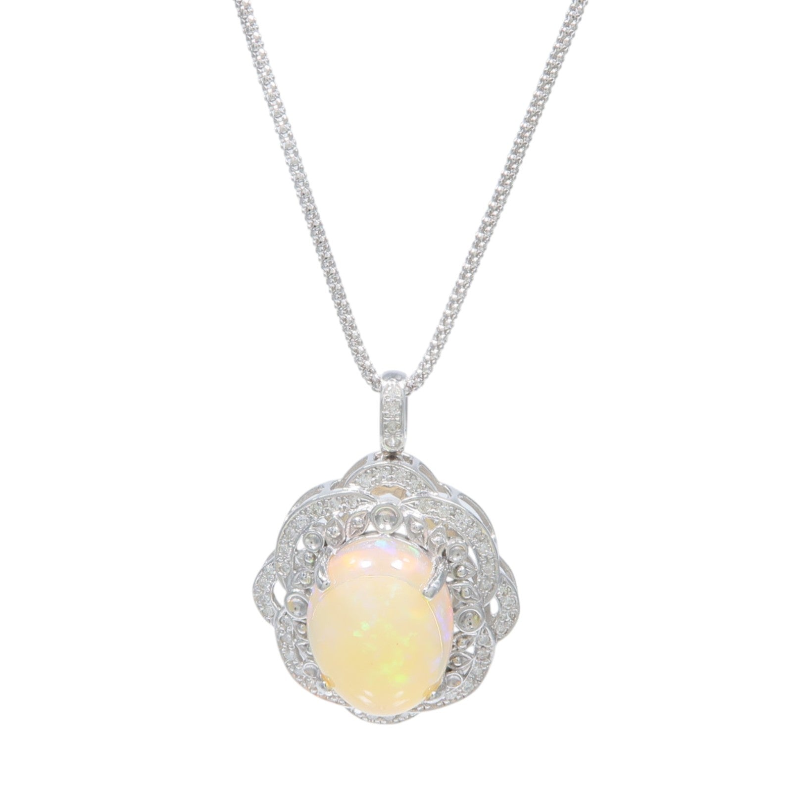 JEWELRY 18K白金Opal Diamond Necklace蛋白石/鑽石項鍊