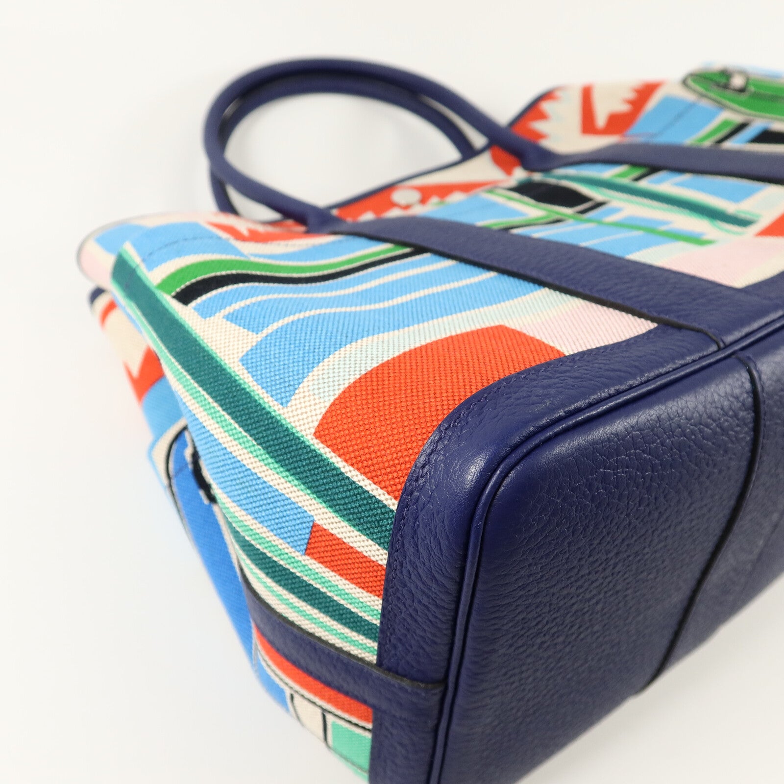 HERMES Canvas/Negonda皮革Garden Party PM Pocket手挽肩背兩用袋Multi Color