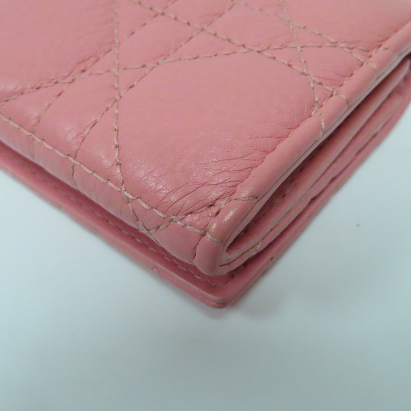 Dior 【激減優惠】羊皮皮革Card Case金扣卡片套粉紅色
