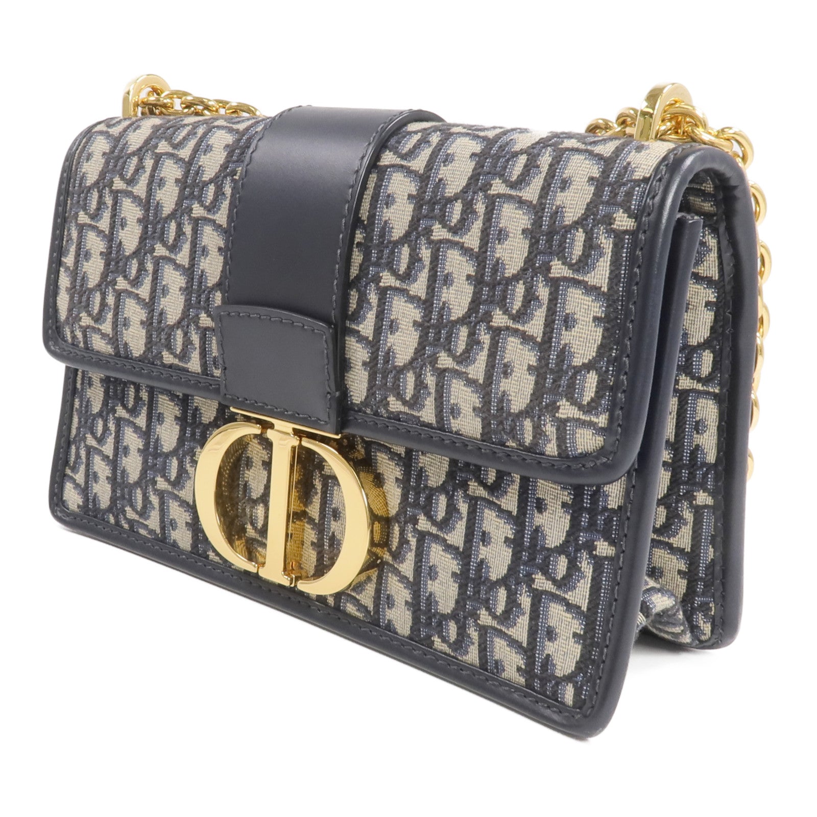 Dior 帆布Montaigne 30金扣鏈帶肩背袋