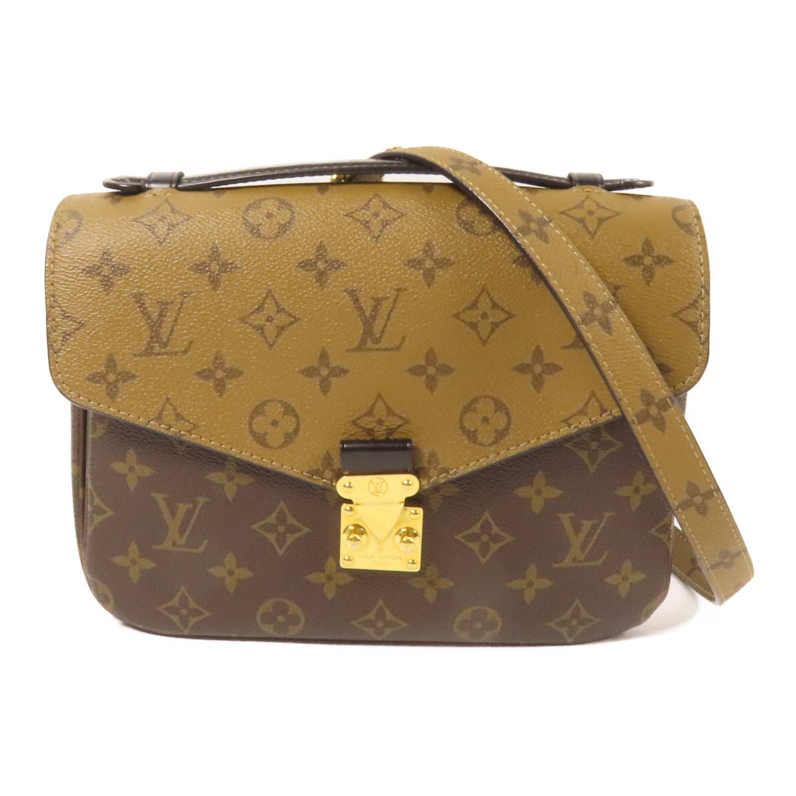 LOUIS VUITTON Monogram Reverse Pochette Metis金扣手挽肩背兩用袋