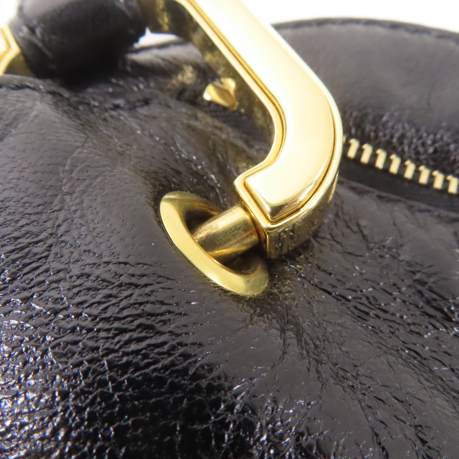 MARC JACOBS 牛皮皮革Handbag金扣手挽袋黑色
