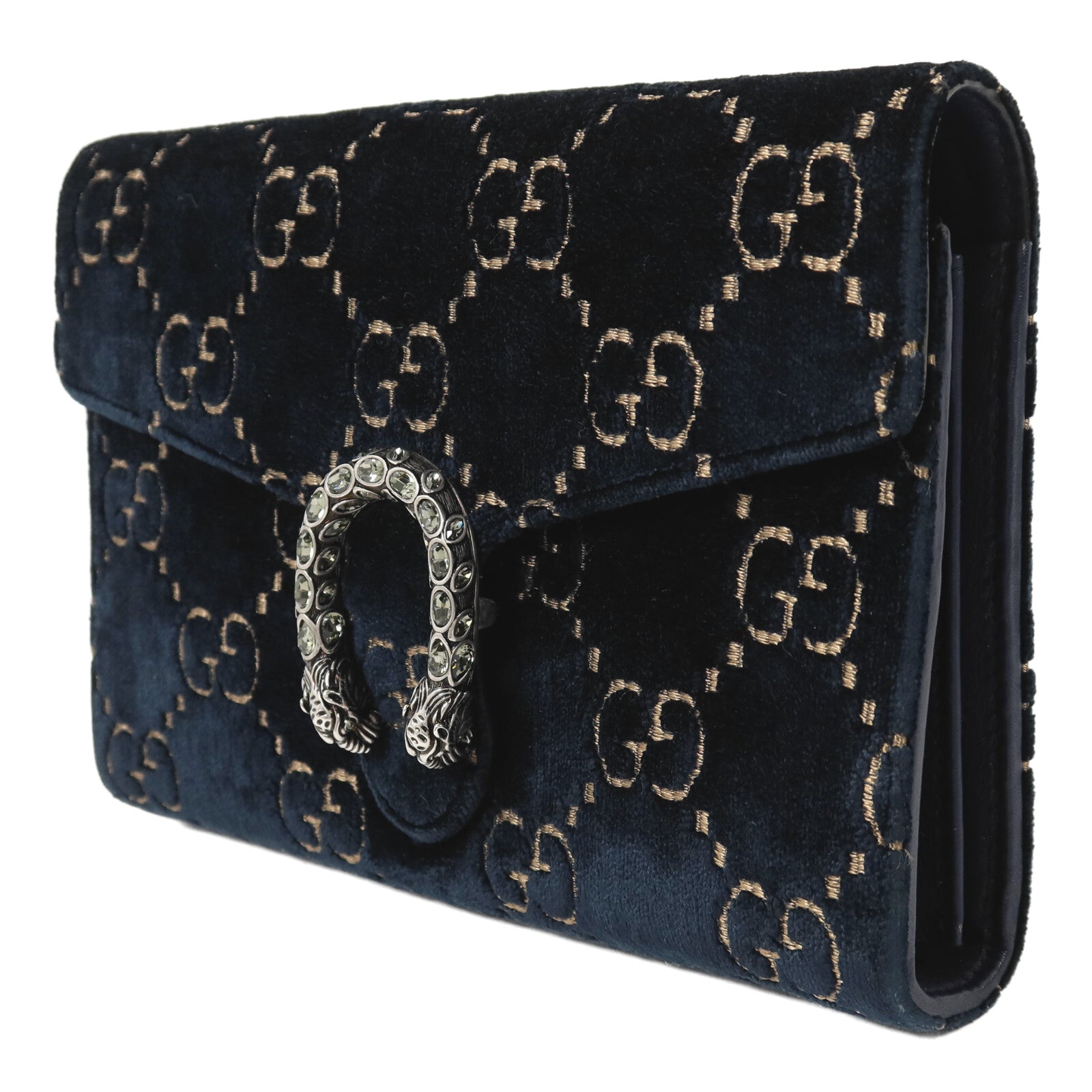 GUCCI 天鵝絨Wallet On Chain鏈帶肩背袋