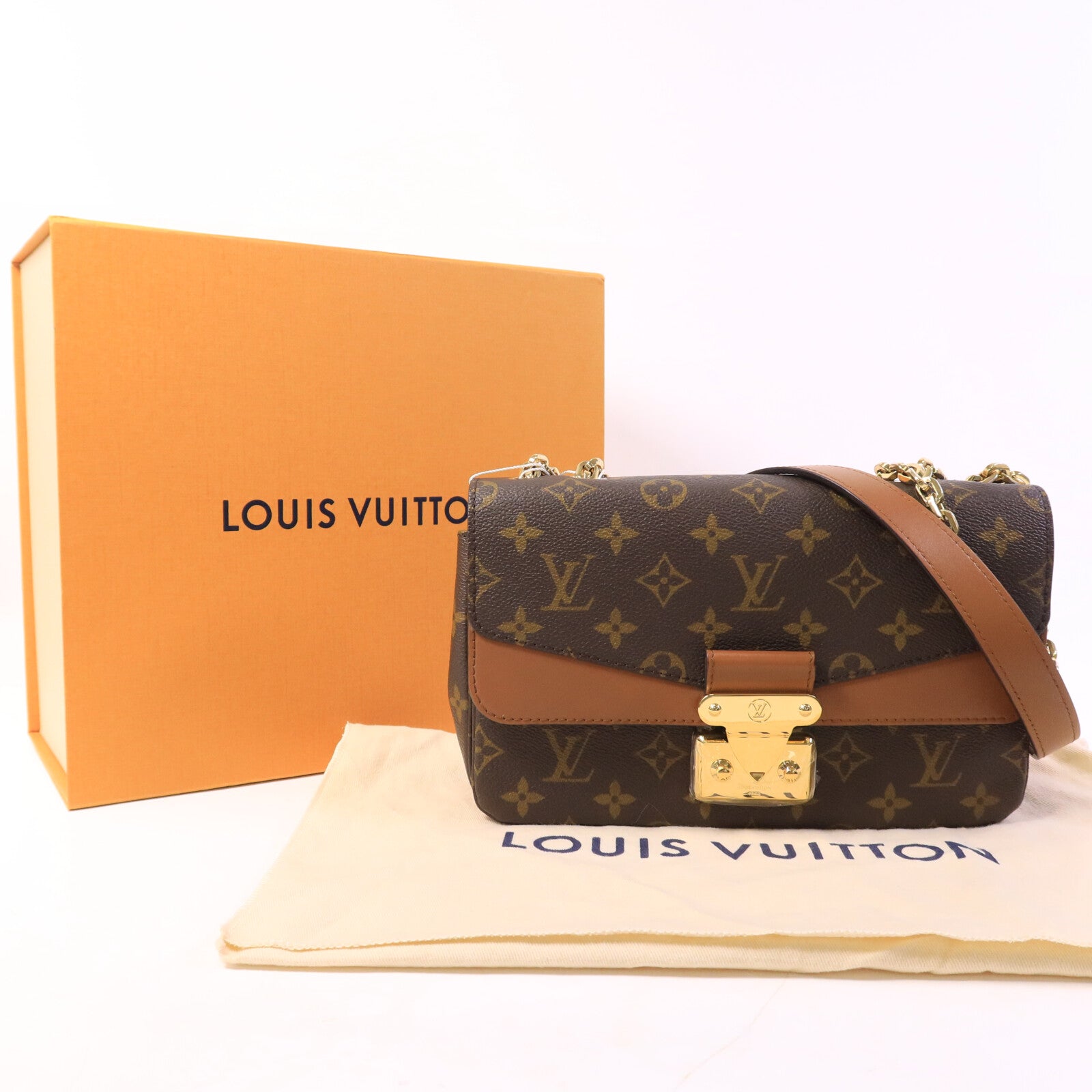 LOUIS VUITTON Monogram Marceau金扣鏈帶肩背袋
