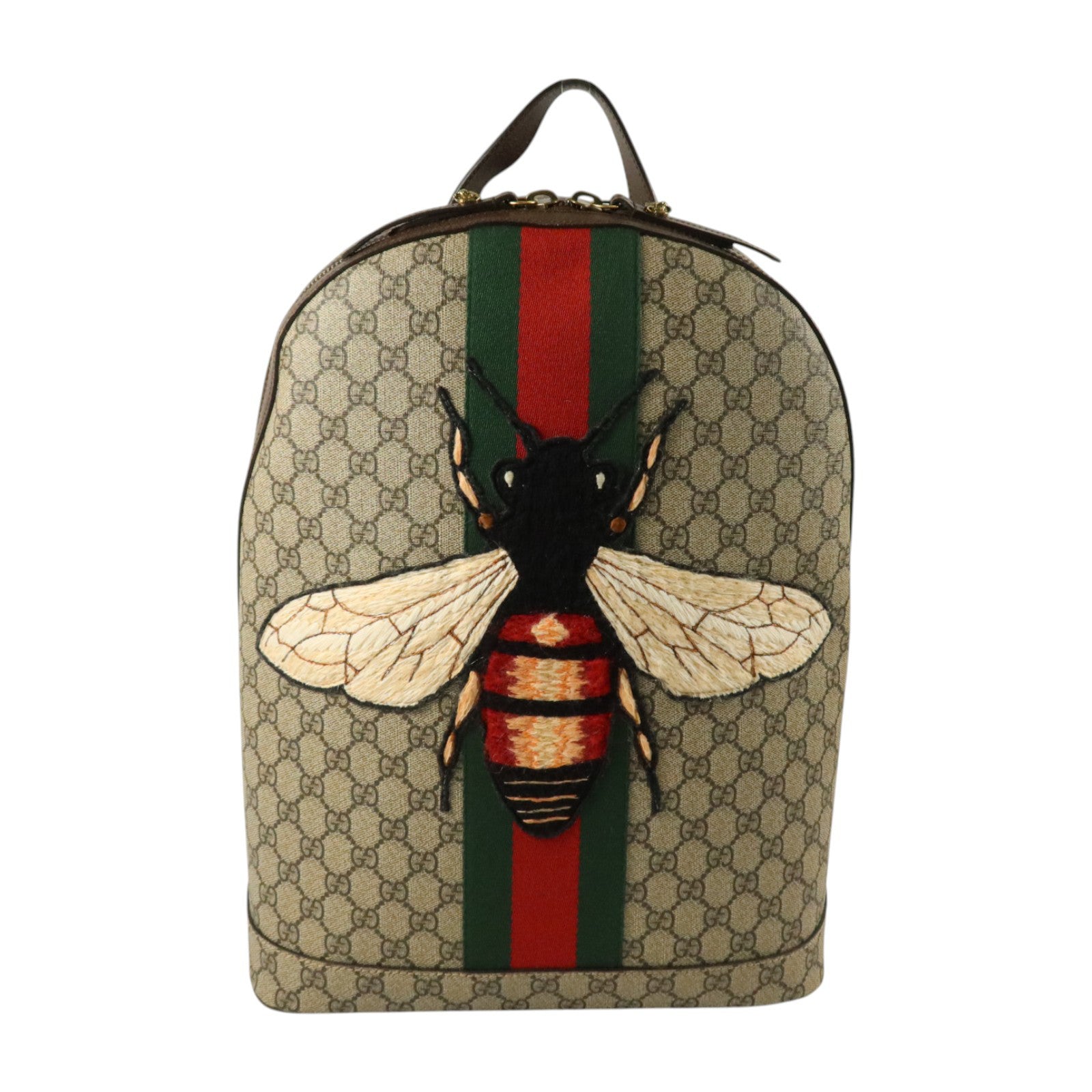 GUCCI 塗層帆布GG Supreme Animalier金扣背包