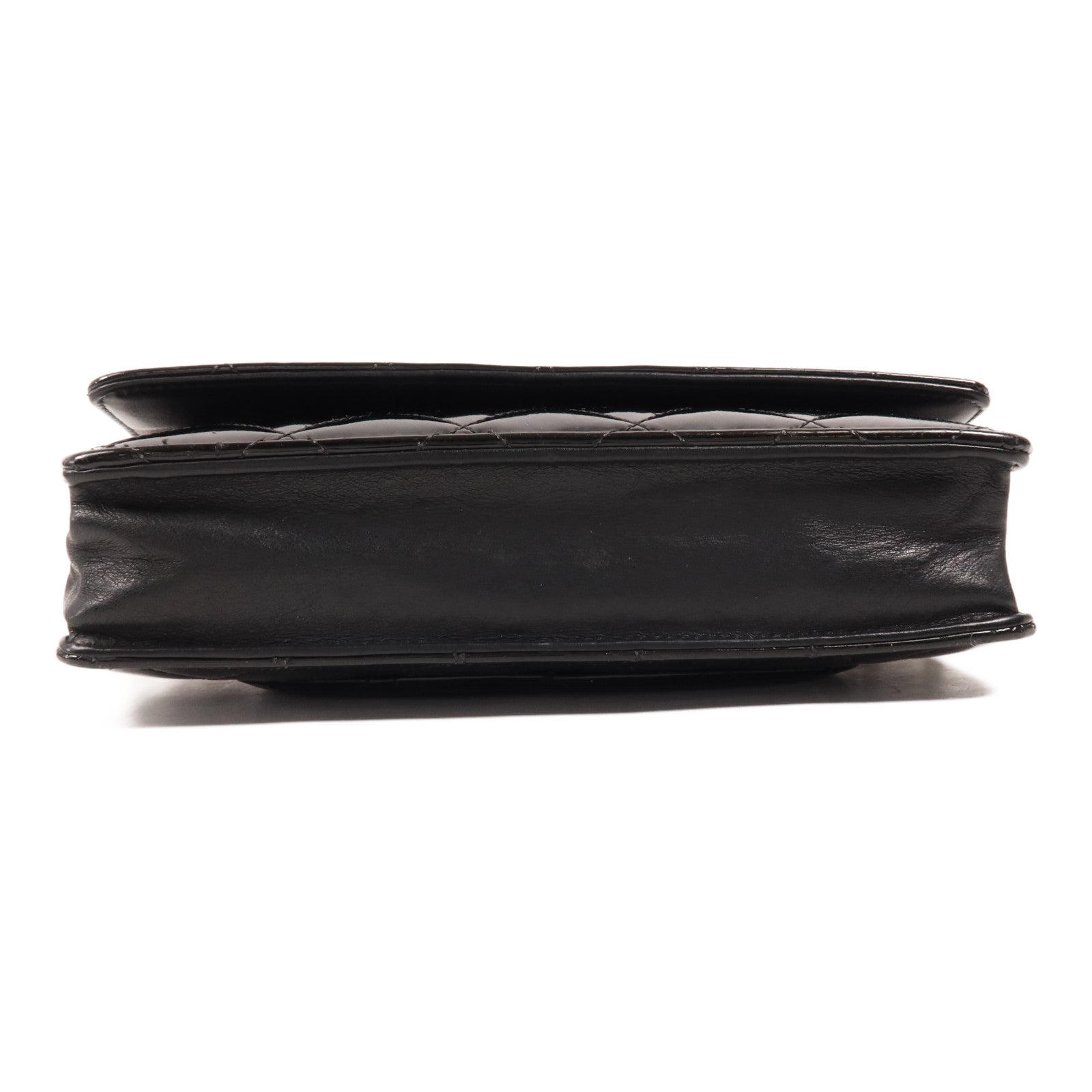 CHANEL 漆皮皮革Wallet On Chain銀扣鏈帶肩背袋