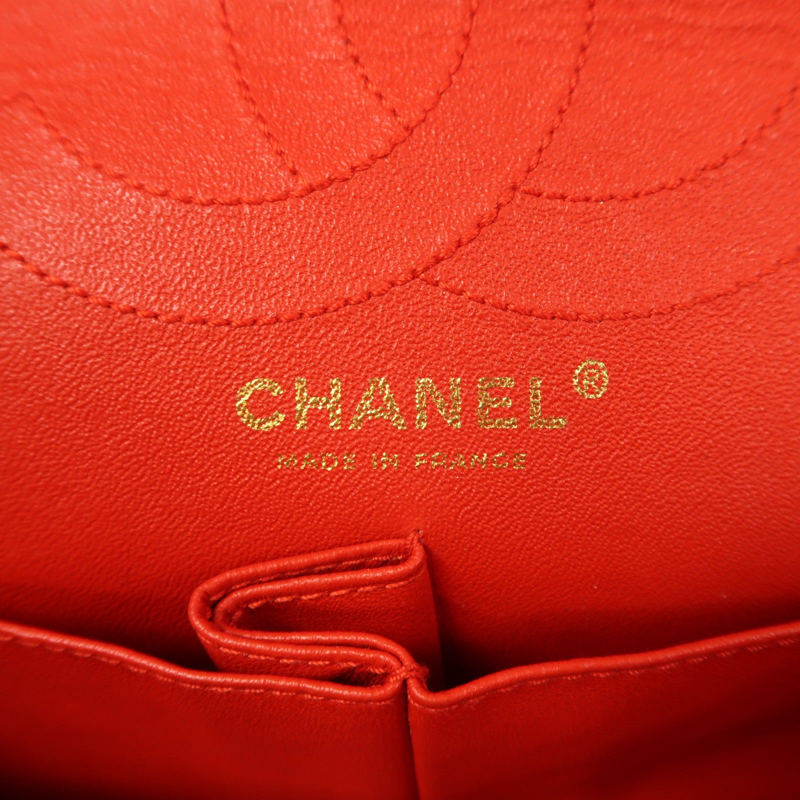 CHANEL 帆布2.55 Chain Shoulder金扣鏈帶肩背袋紅色