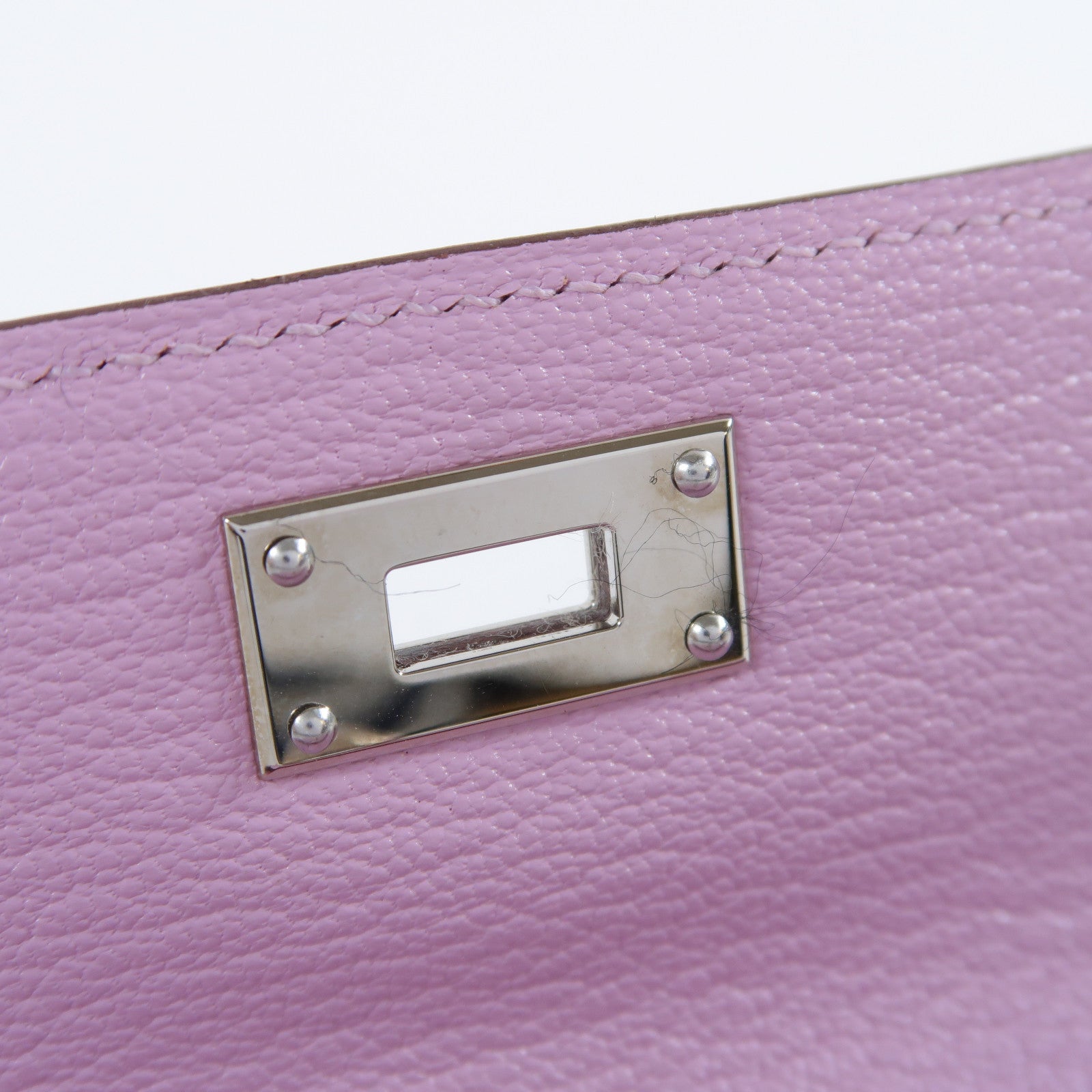 HERMES 【激減優惠】Chevre皮革Kelly Pocket金扣卡片套/零錢包Mauve Sylvestre錦葵紫色