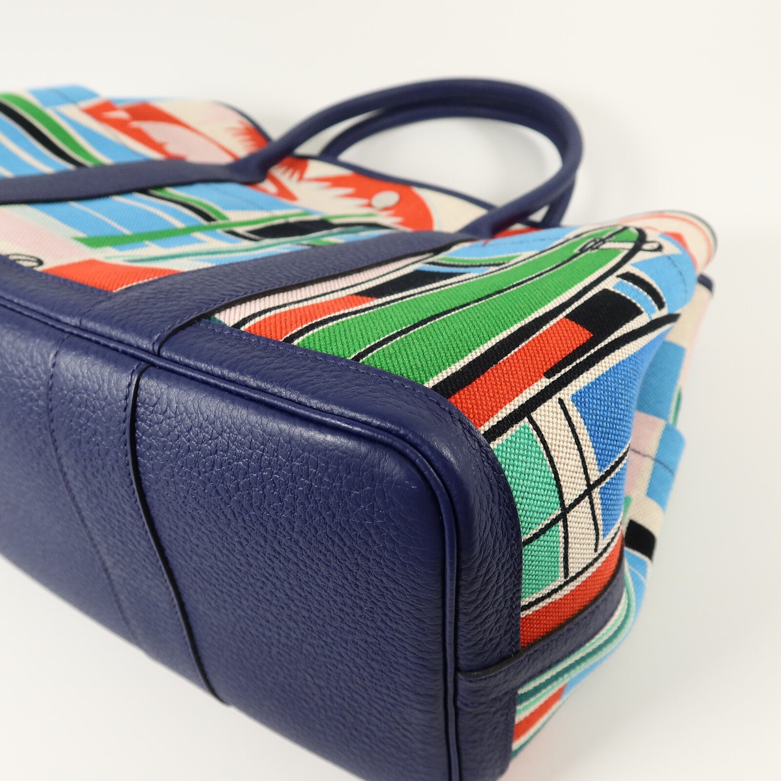 HERMES Canvas/Negonda皮革Garden Party PM Pocket手挽肩背兩用袋Multi Color