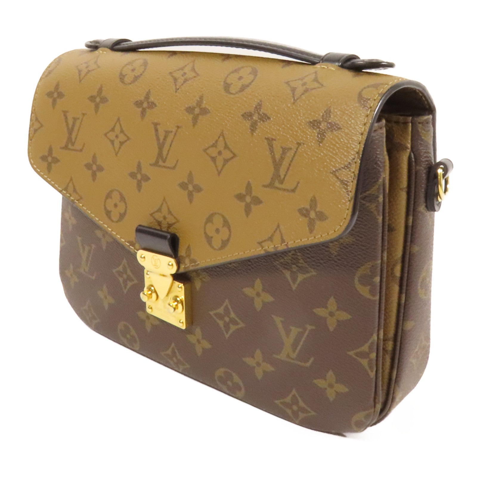 LOUIS VUITTON Monogram Reverse Pochette Metis金扣手挽肩背兩用袋