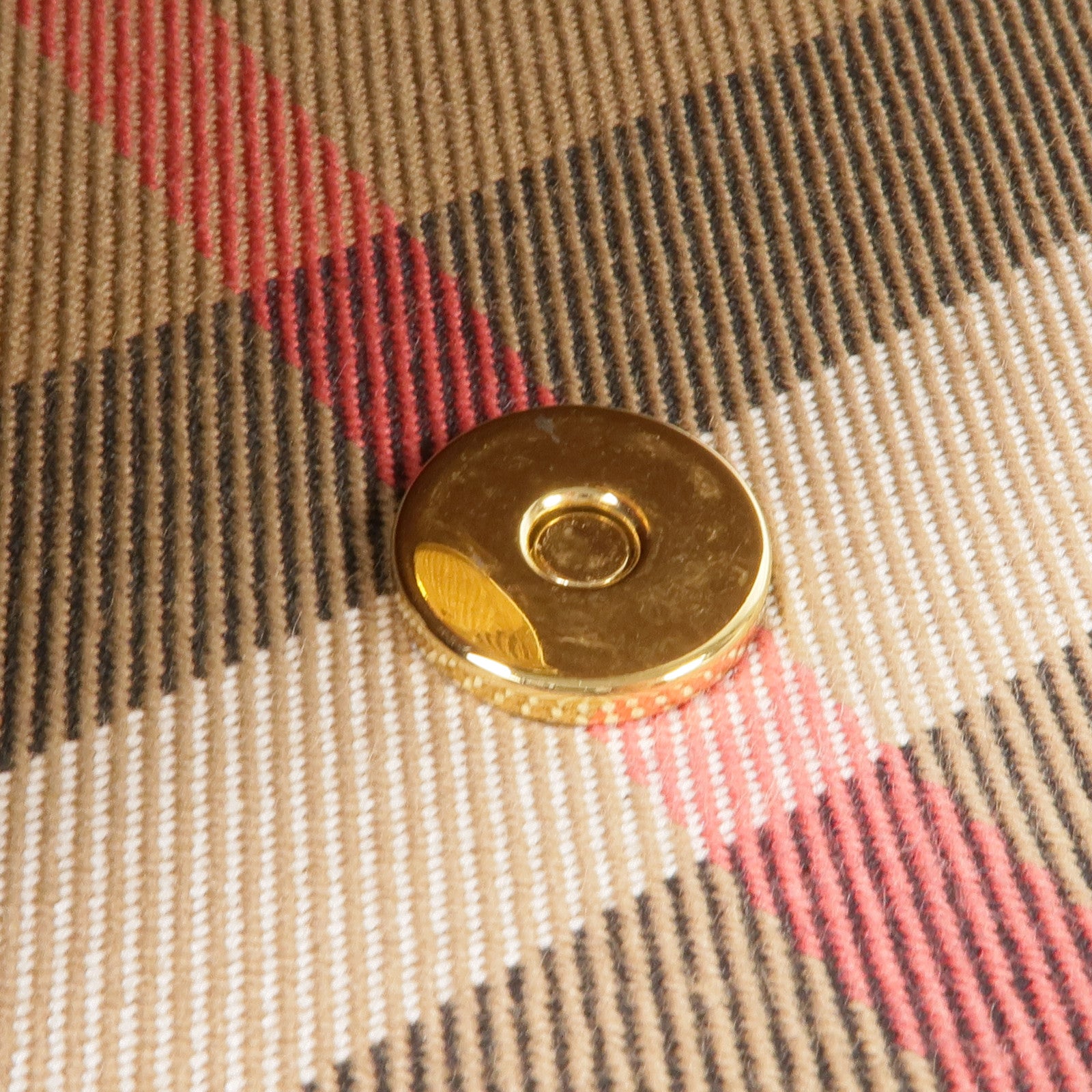BURBERRY 牛皮皮革/帆布Chain Shoulder金扣鏈帶肩背袋