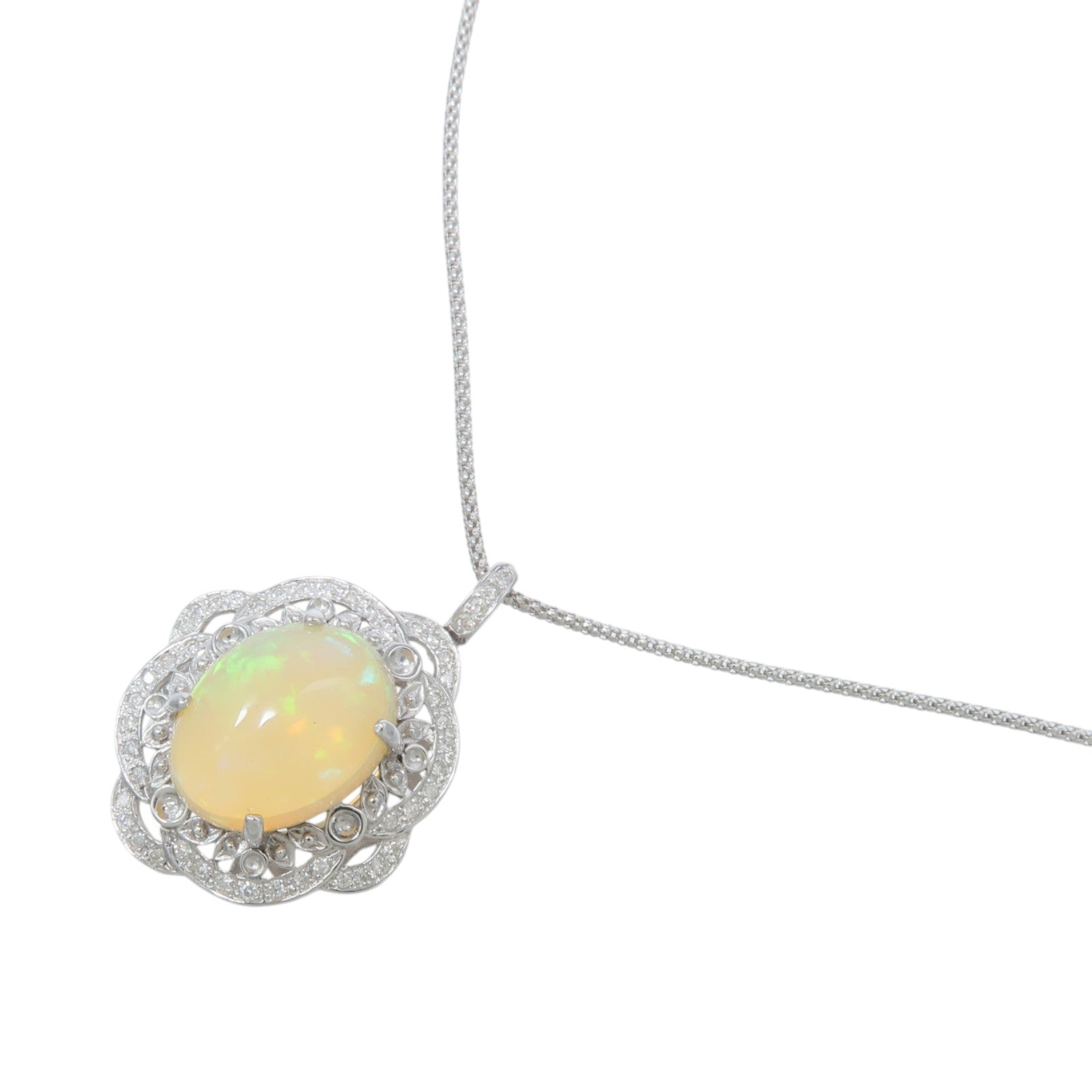 JEWELRY 18K白金Opal Diamond Necklace蛋白石/鑽石項鍊