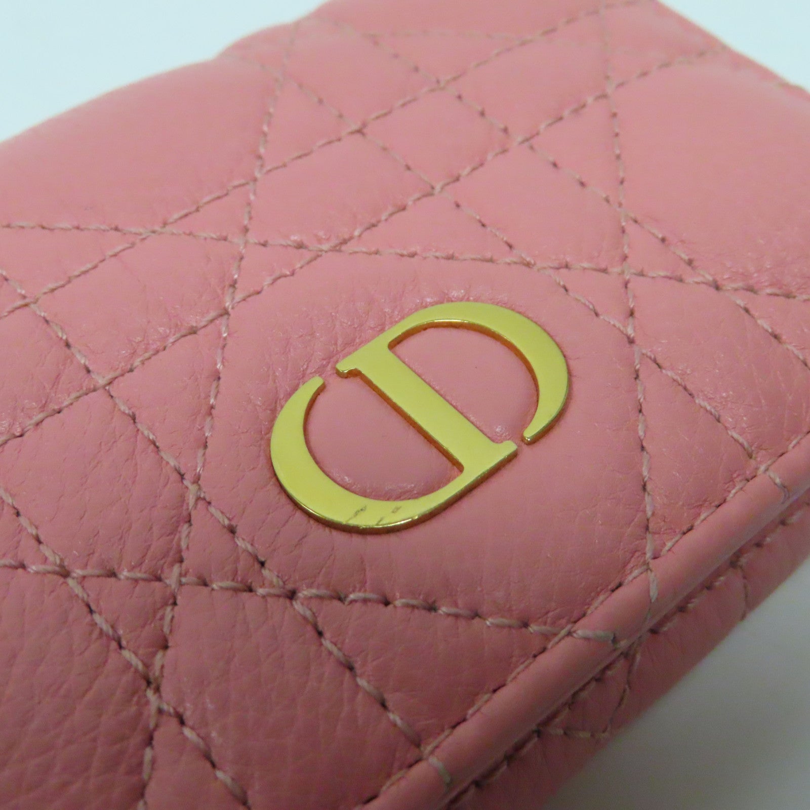 Dior 【激減優惠】羊皮皮革Card Case金扣卡片套粉紅色