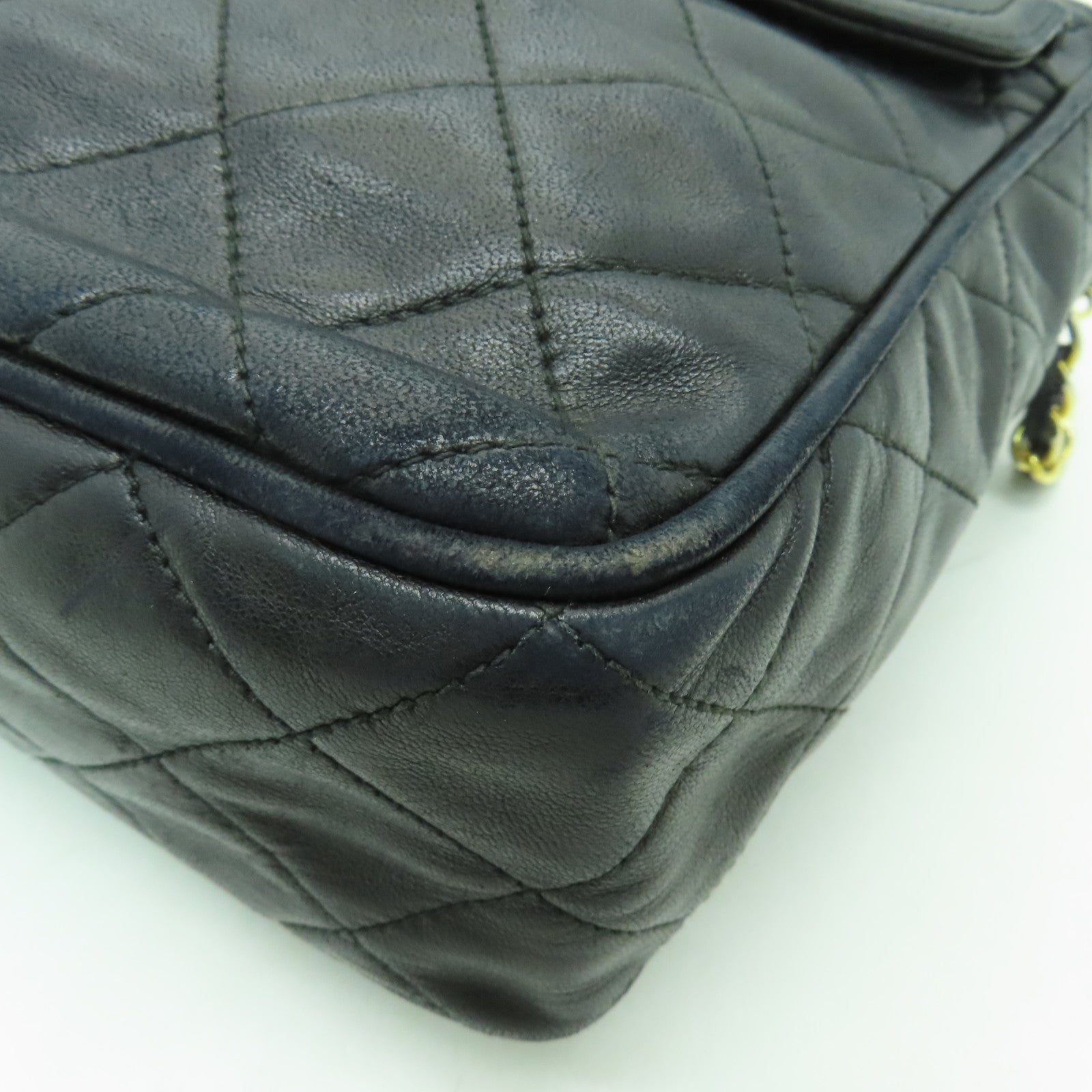 CHANEL 【激減優惠】菱格羊皮皮革Chain Shoulder金扣鏈帶肩背袋黑色