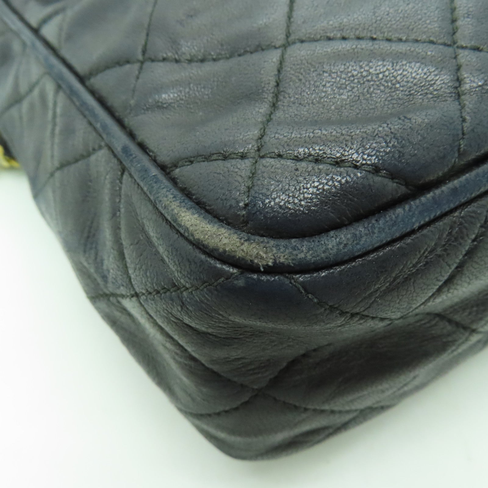 CHANEL 【激減優惠】菱格羊皮皮革Chain Shoulder金扣鏈帶肩背袋黑色