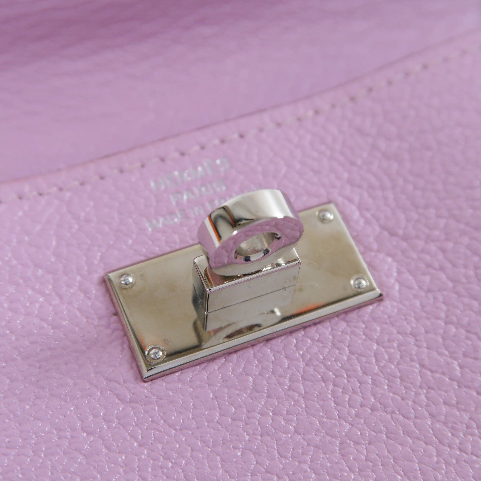 HERMES 【激減優惠】Chevre皮革Kelly Pocket金扣卡片套/零錢包Mauve Sylvestre錦葵紫色