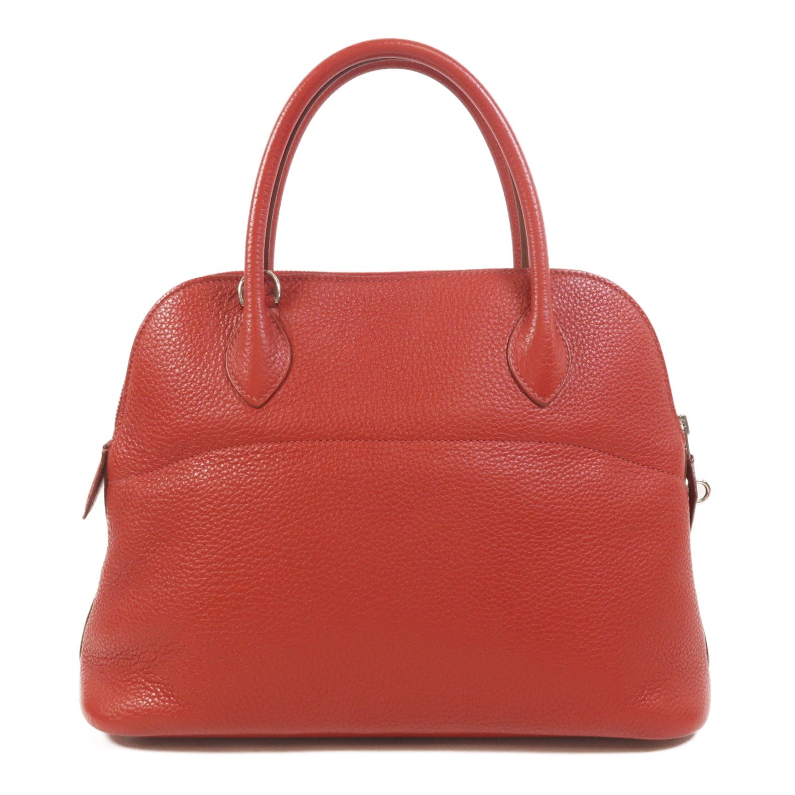 HERMES Clemence皮革Bolide 31手挽肩背兩用袋Rouge Garance
