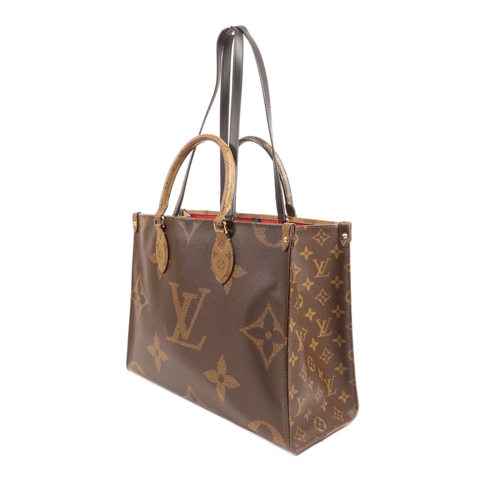 LOUIS VUITTON Monogram Giant On The Go MM金扣手挽肩背兩用袋