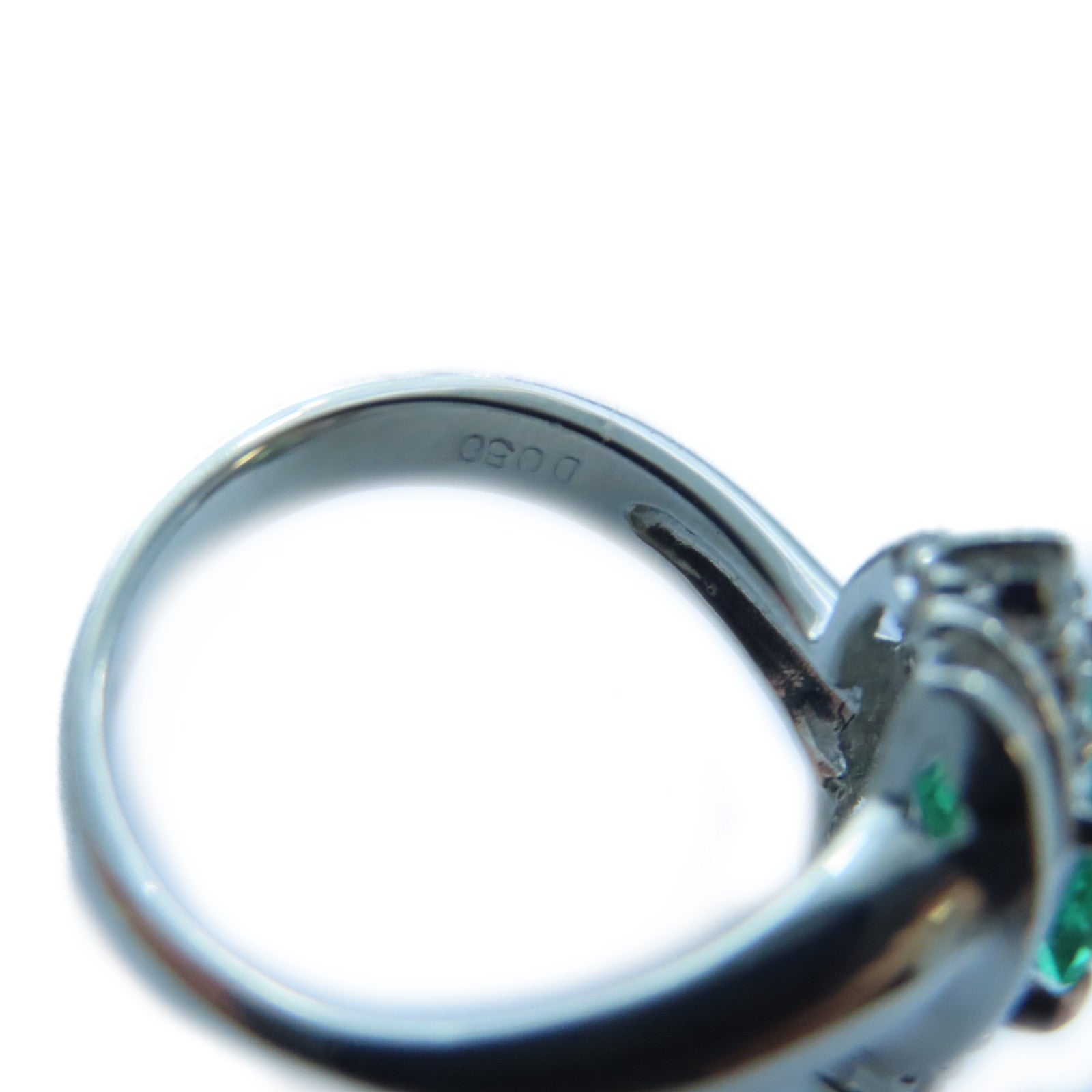 JEWELRY PT900白金Emerald/Diamond Ring 1.15ct綠寶石/0.50ct鑽石戒指US#6