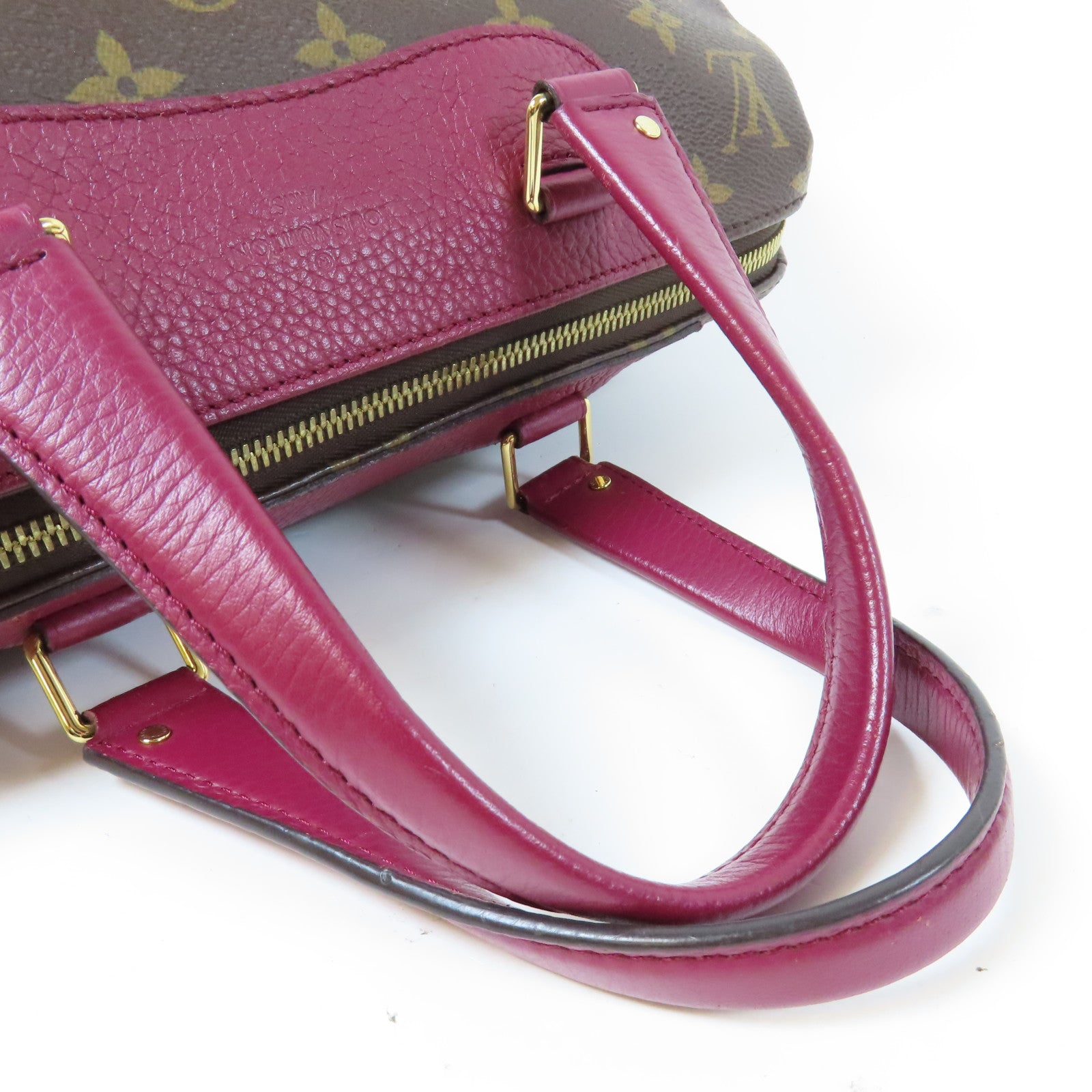 LOUIS VUITTON Monogram Retiro GM金扣手挽肩背兩用袋啡色/紅色