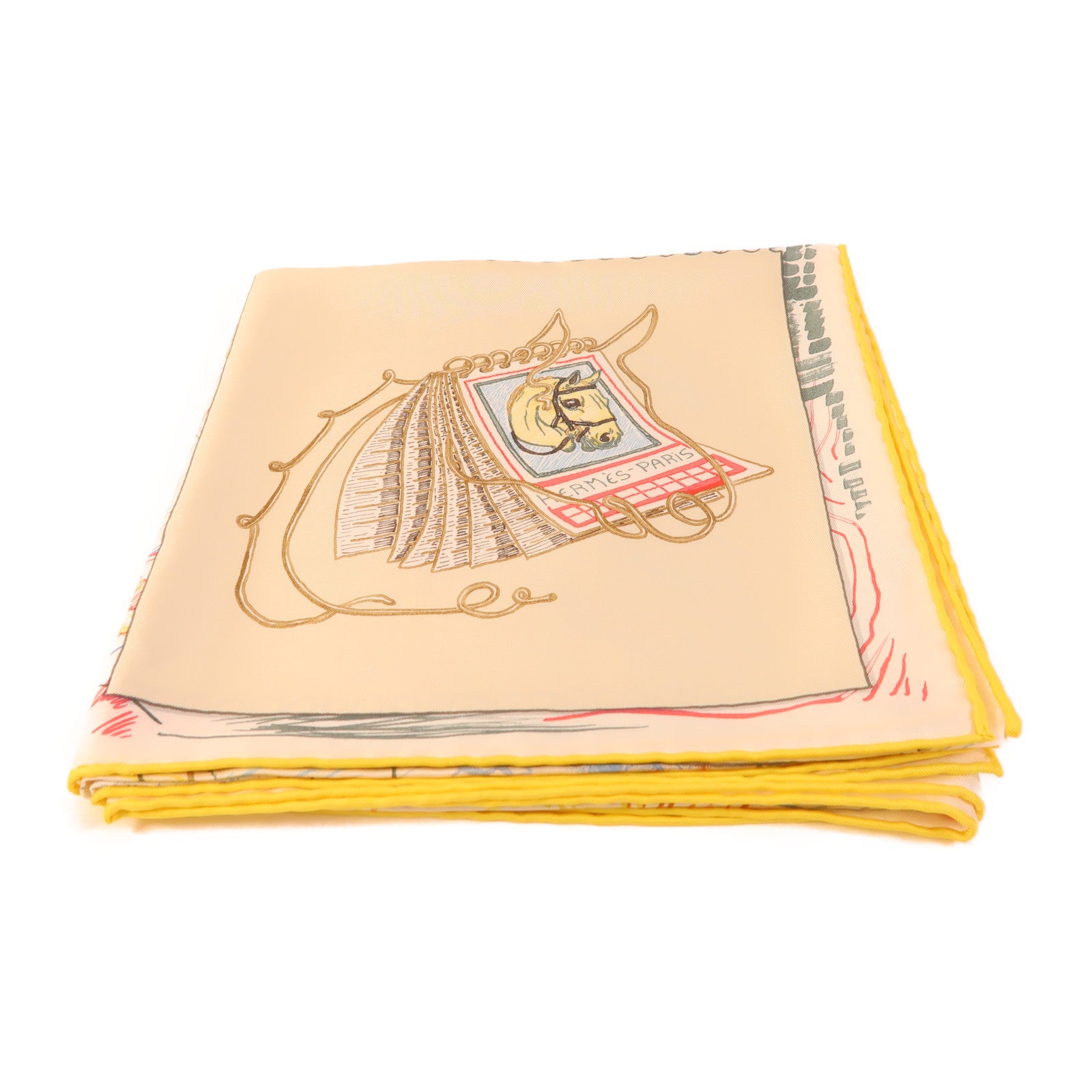 HERMES Scarf 90X90 Silk Multicolored