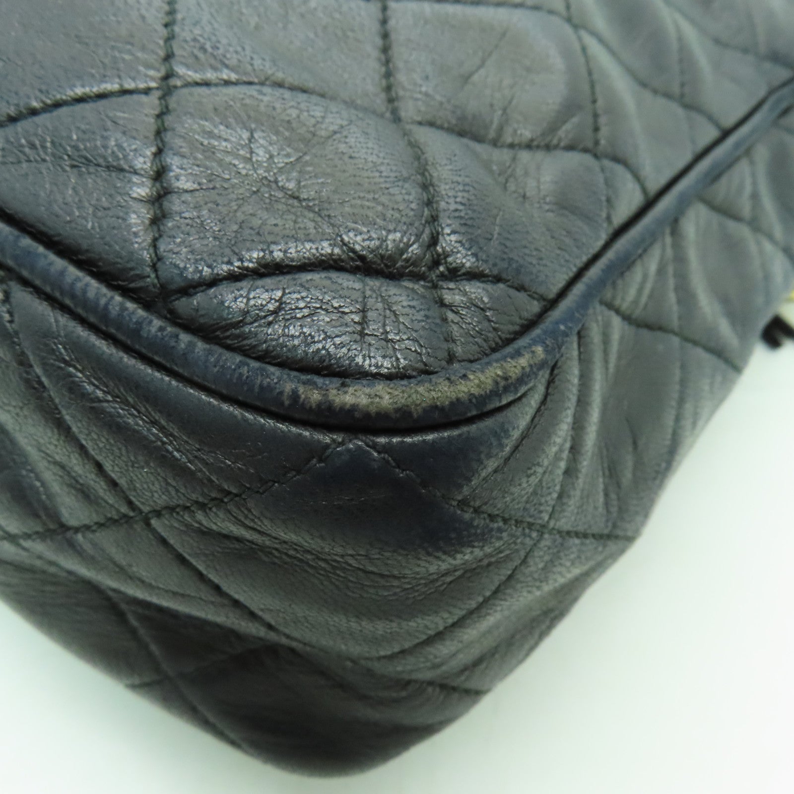 CHANEL 【激減優惠】菱格羊皮皮革Chain Shoulder金扣鏈帶肩背袋黑色