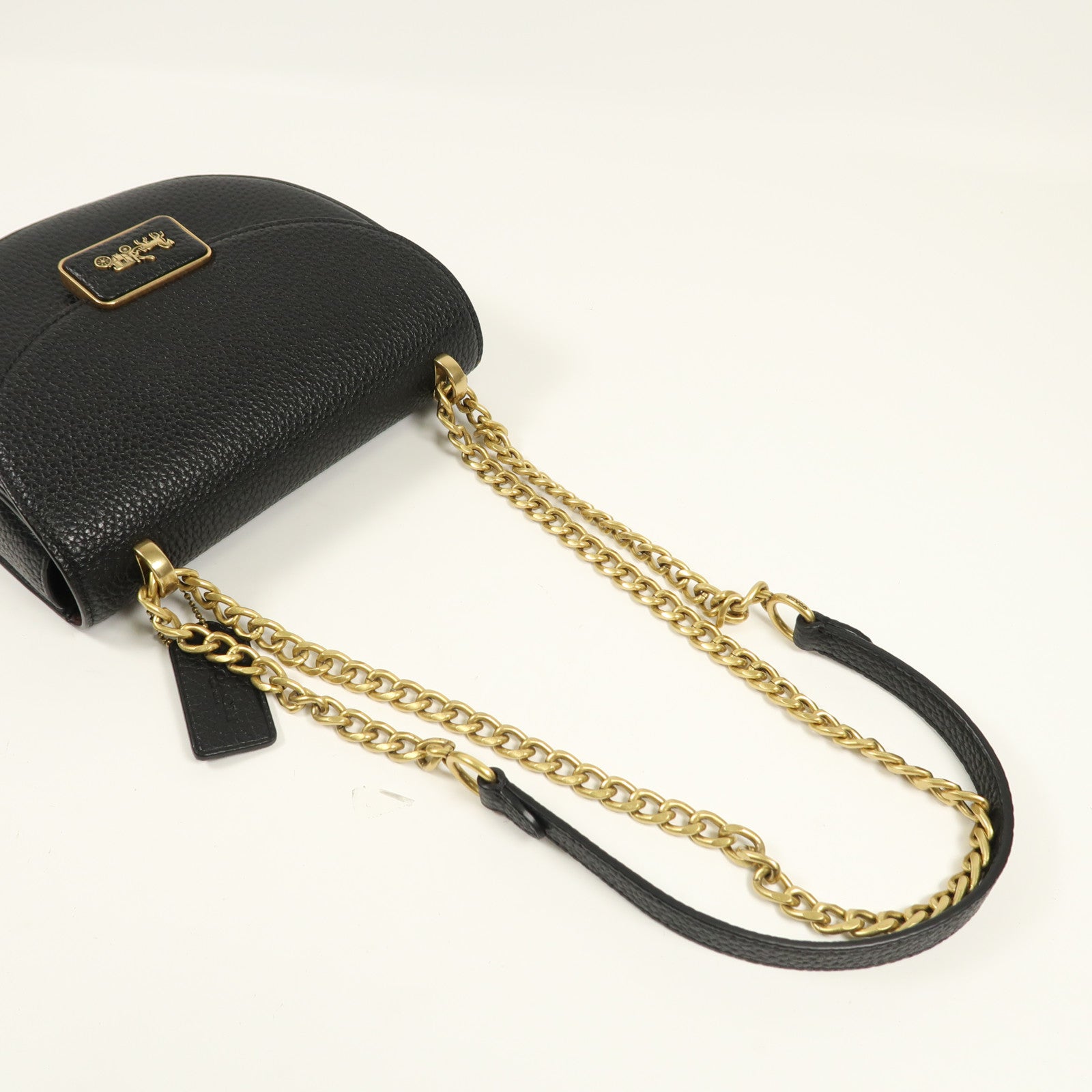 COACH 牛皮皮革Chain Shoulder金扣肩背袋