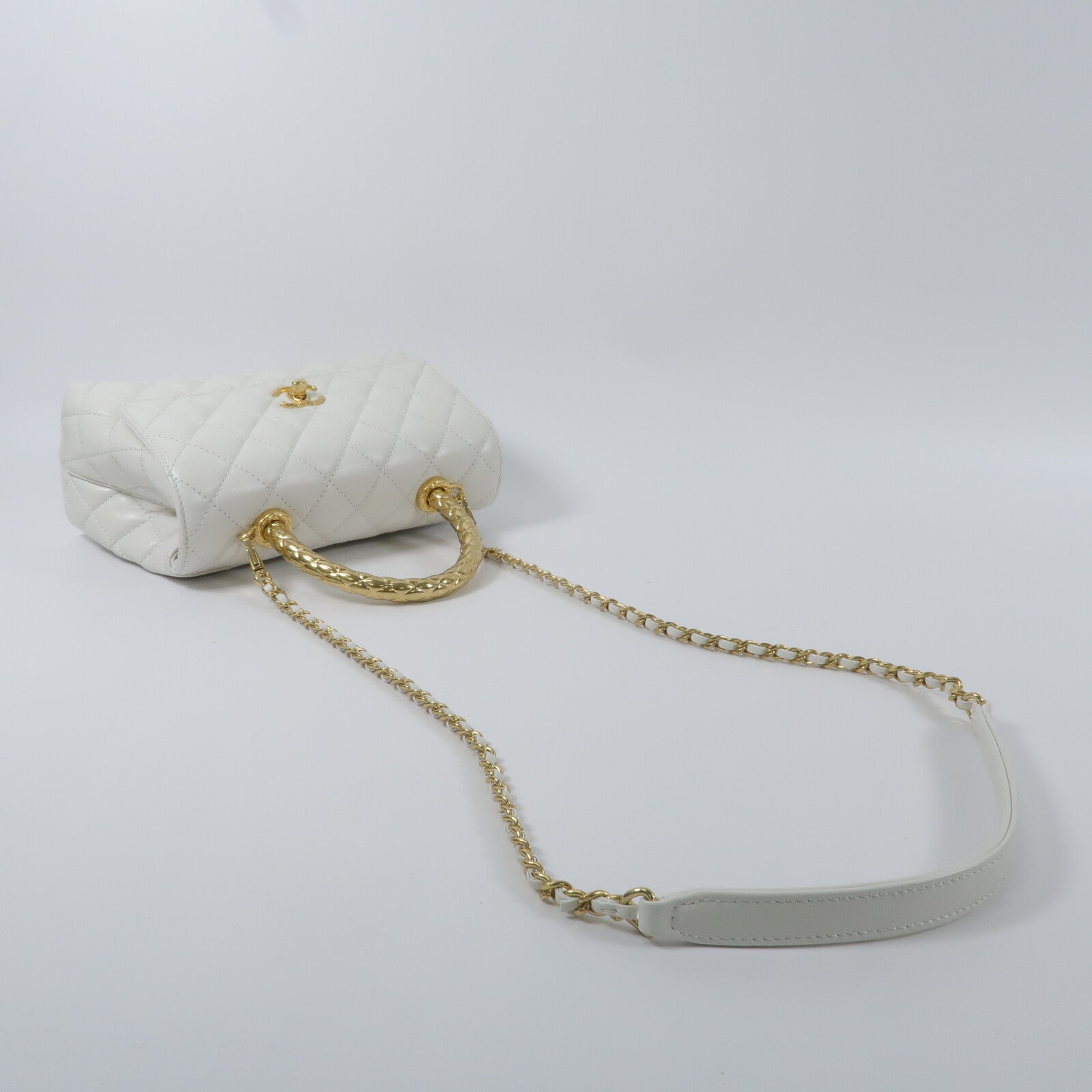 CHANEL 牛皮皮革CoCo Handle Small鏈帶手挽肩背兩用袋