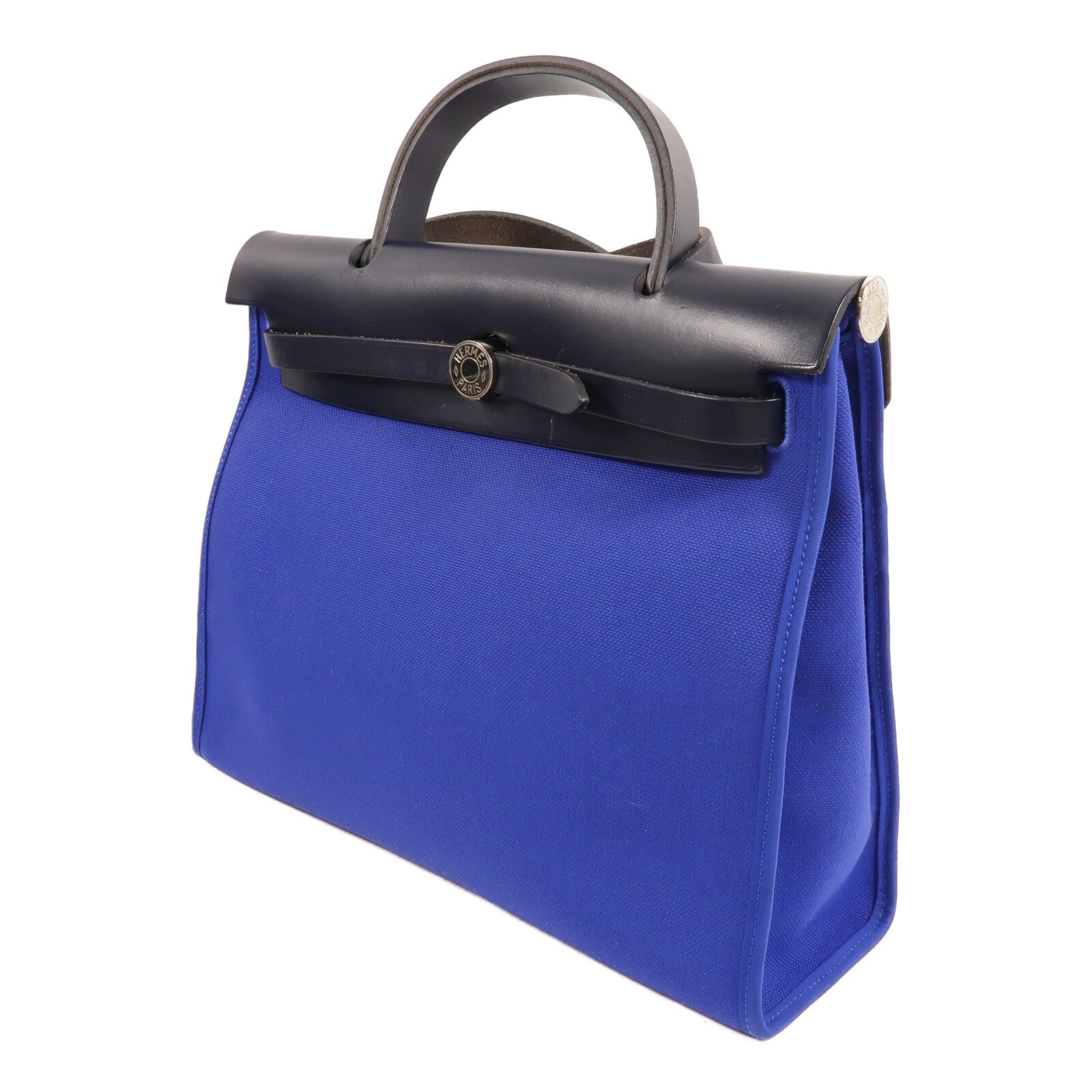 HERMES 帆布Herbag PM手挽肩背兩用袋Blue Eletric