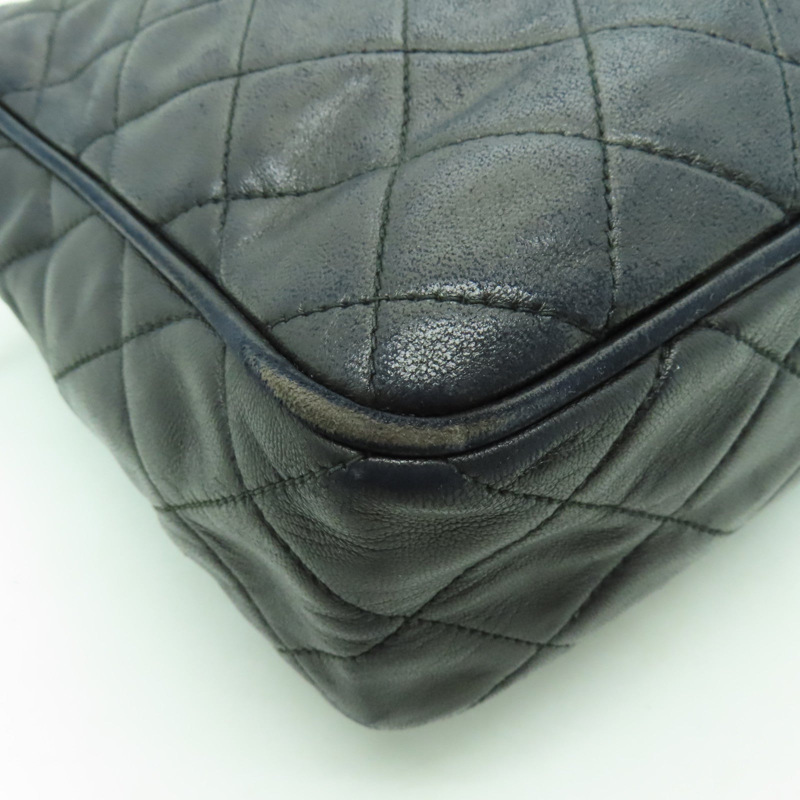 CHANEL 【激減優惠】菱格羊皮皮革Chain Shoulder金扣鏈帶肩背袋黑色