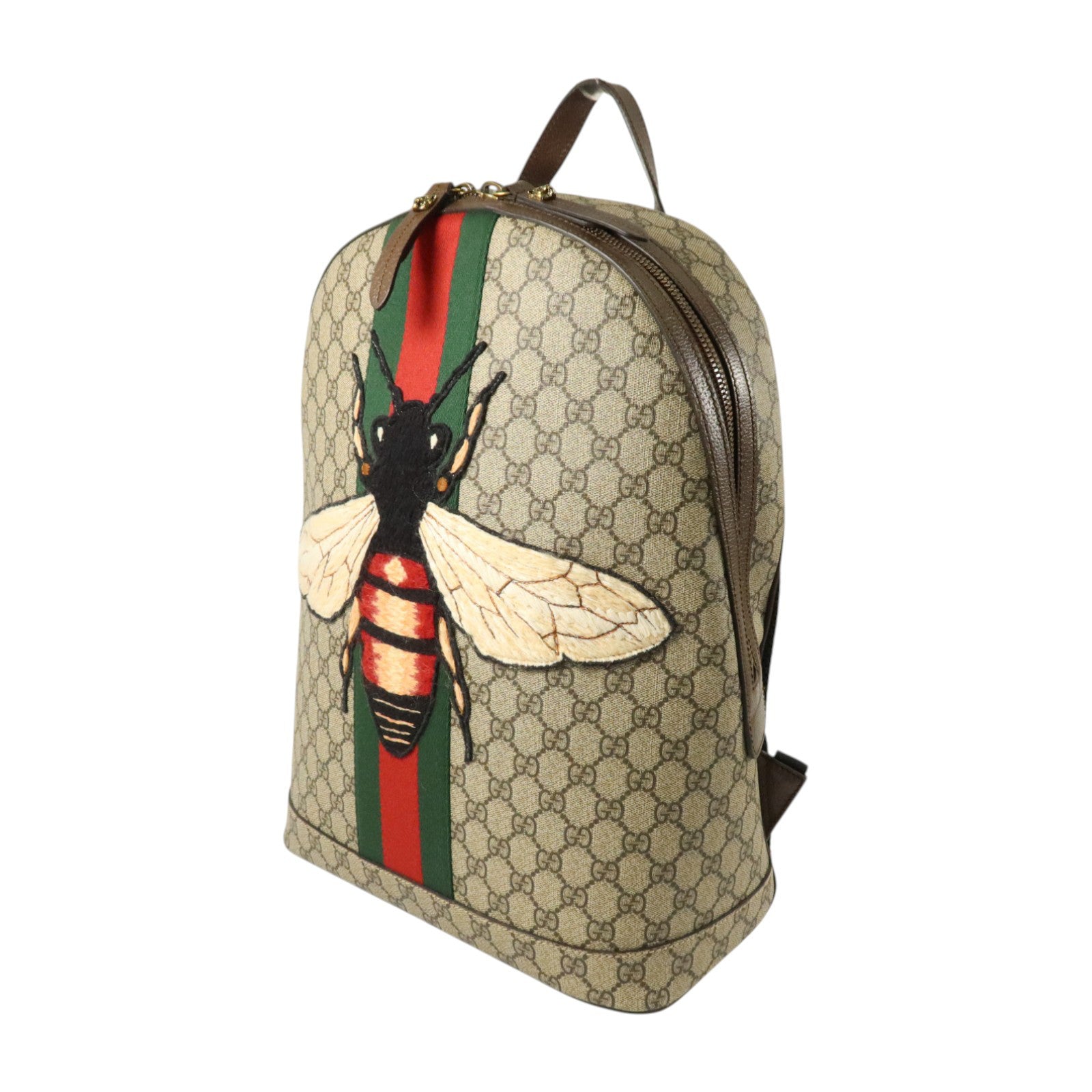 GUCCI 塗層帆布GG Supreme Animalier金扣背包