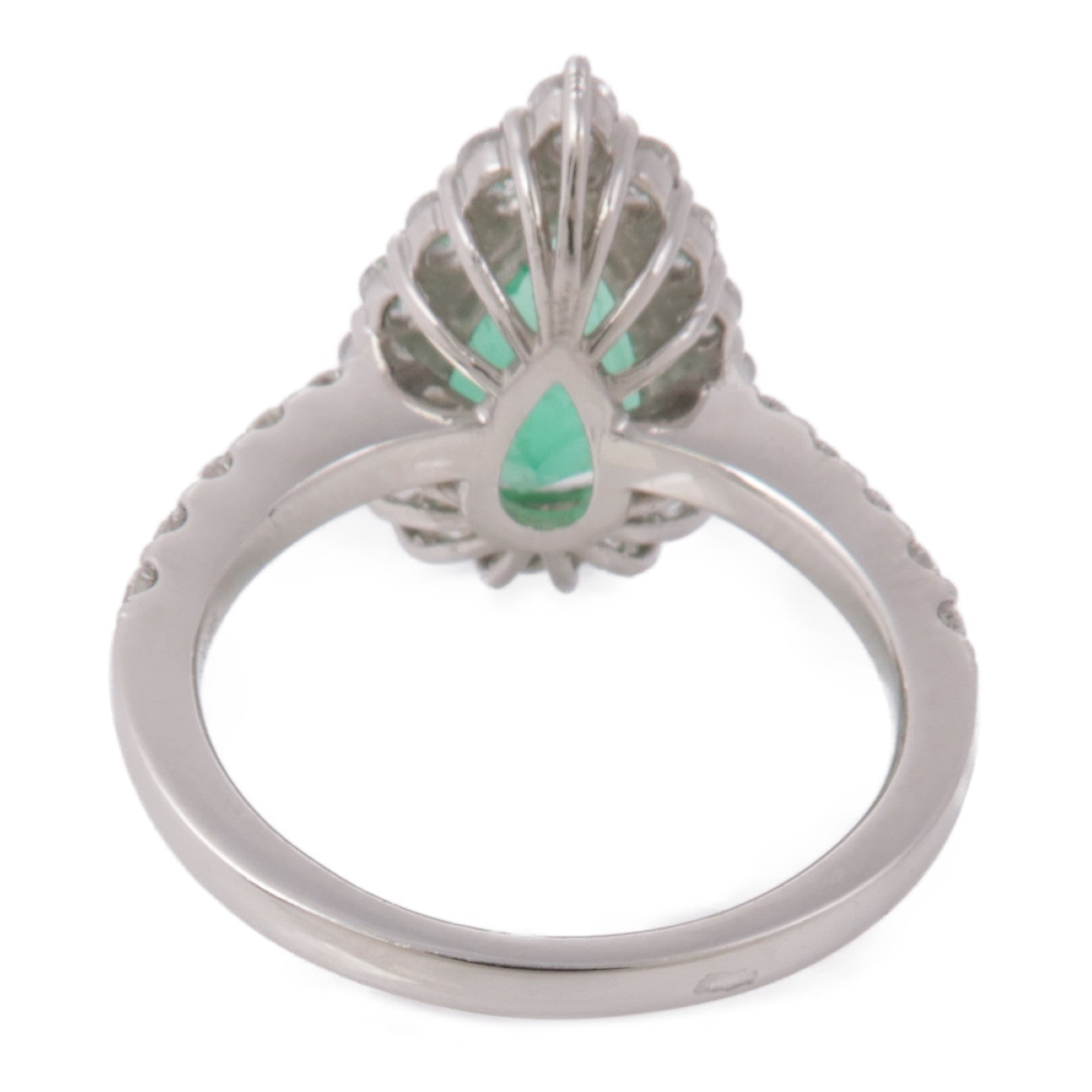 JEWELRY PT900鉑金Emerald/Diamond Ring綠寶石/鑽石戒指US#5.5