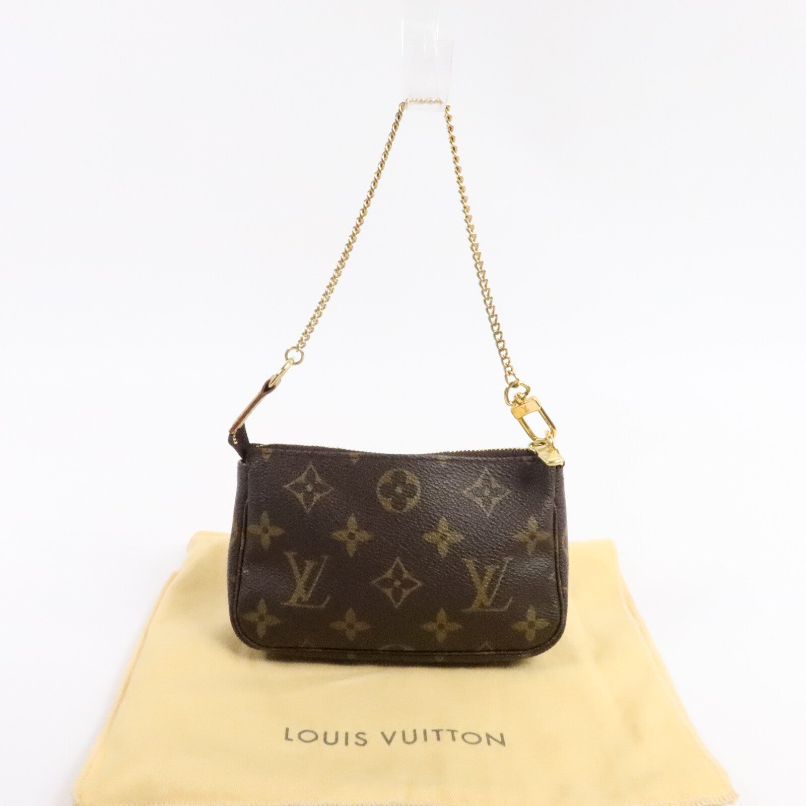 LOUIS VUITTON Monogram Mini Pochette Accessoires金扣手挽袋