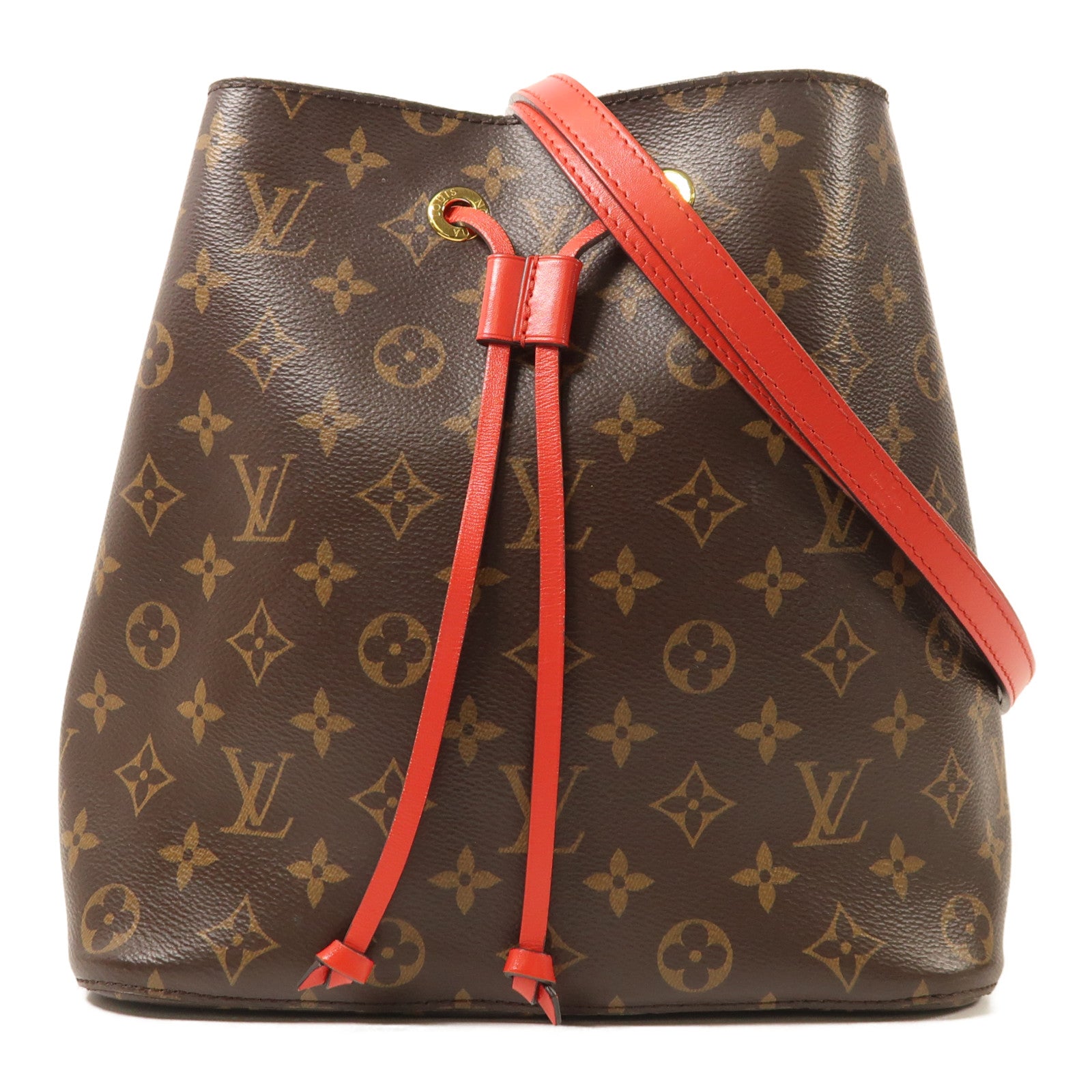 LOUIS VUITTON Monogram Neo Noe Bucket Bag金扣肩背袋Coquelicot