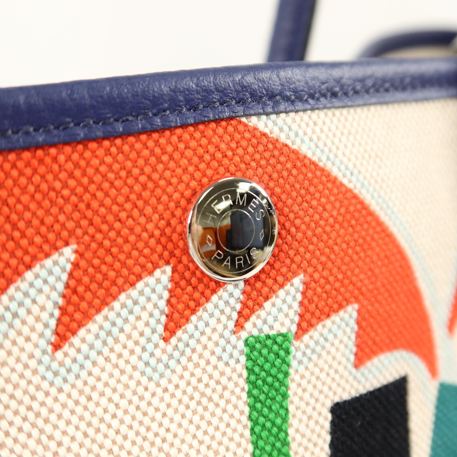 HERMES Canvas/Negonda皮革Garden Party PM Pocket手挽肩背兩用袋Multi Color