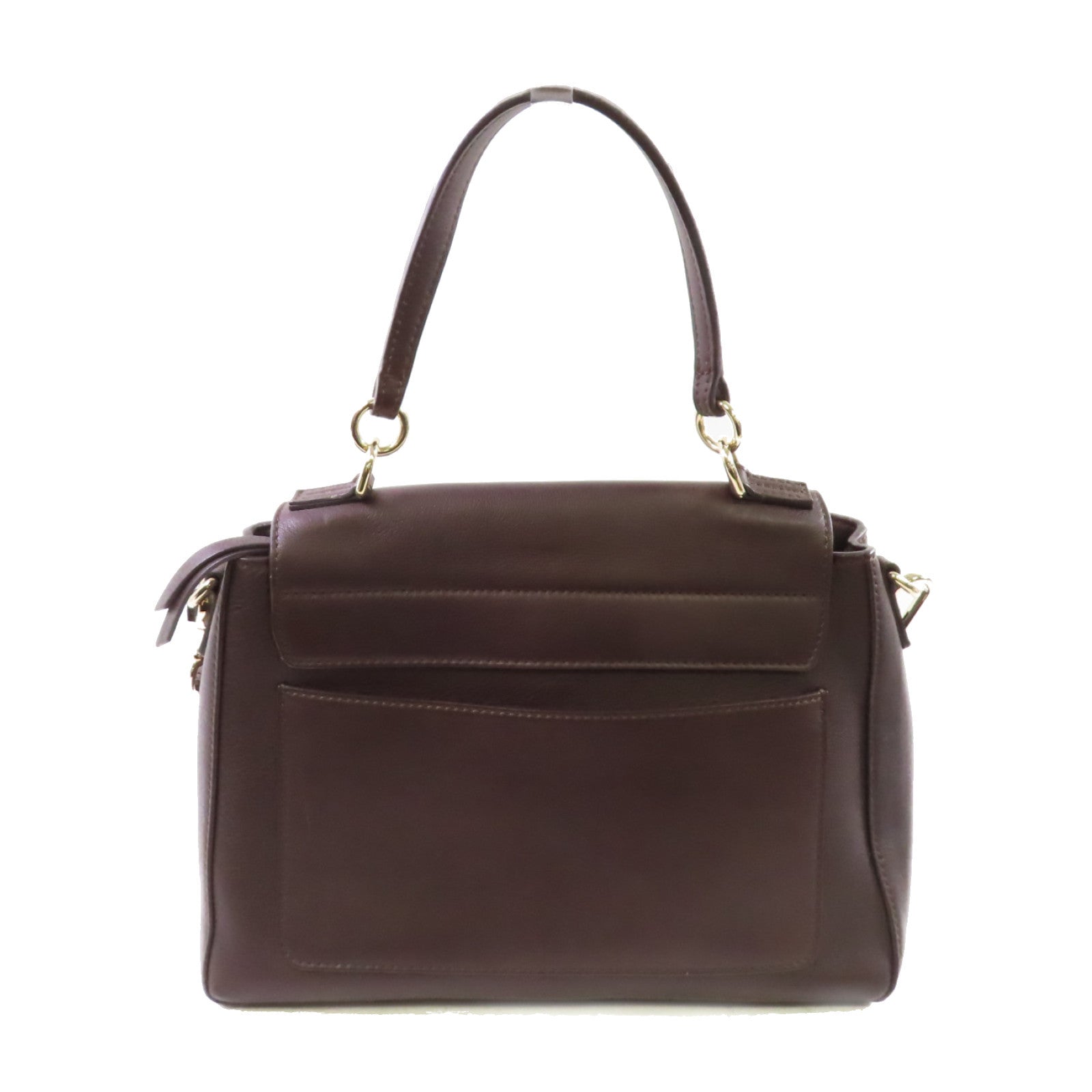 Chloe 牛皮皮革Faye Day 2Way Bag金扣手挽肩背兩用袋啡色
