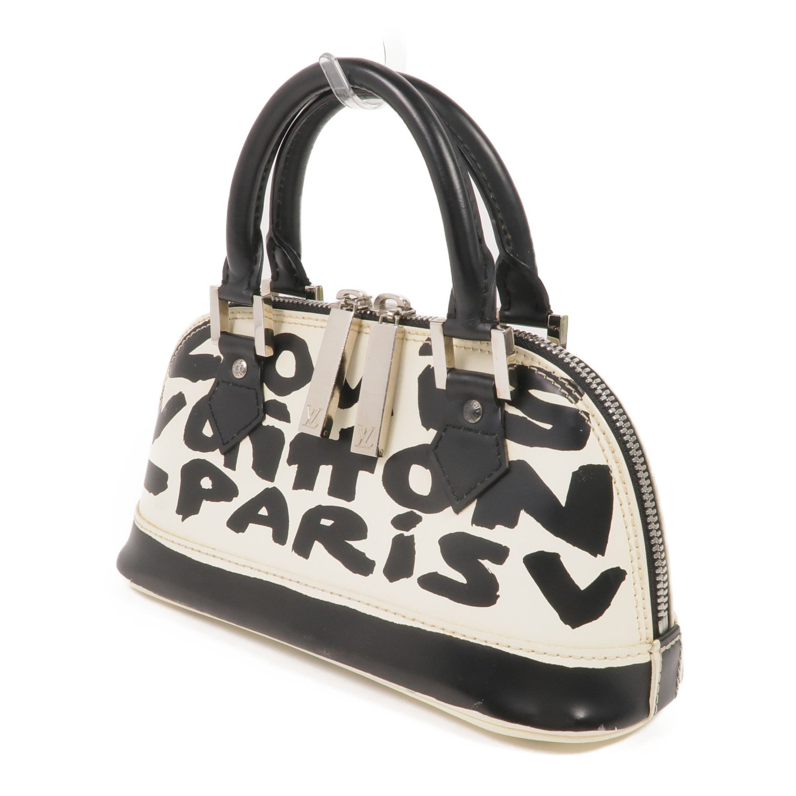 LOUIS VUITTON Monogram Graffiti Alma Horizontal Handbag銀扣手挽袋