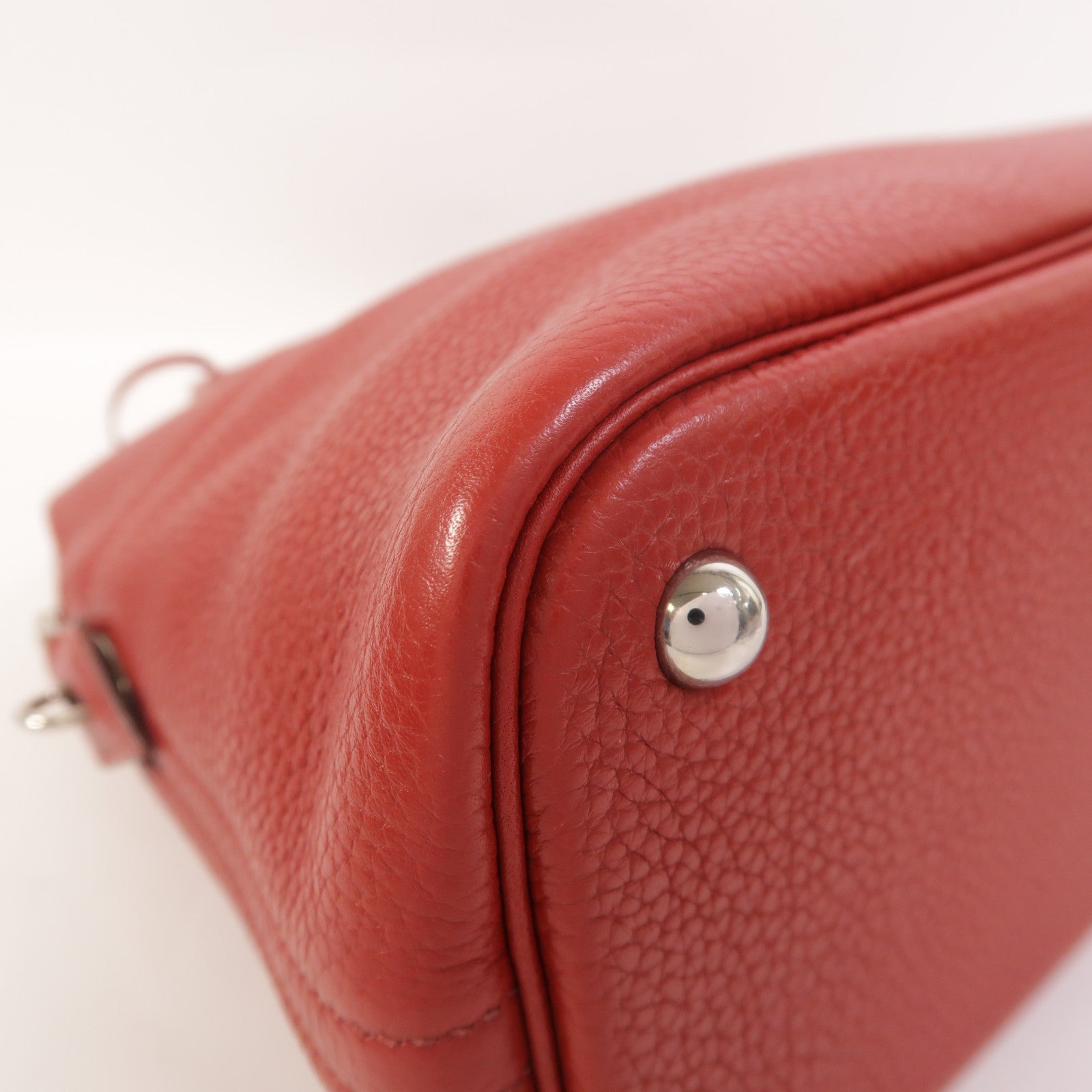 HERMES Clemence皮革Bolide 31手挽肩背兩用袋Rouge Garance