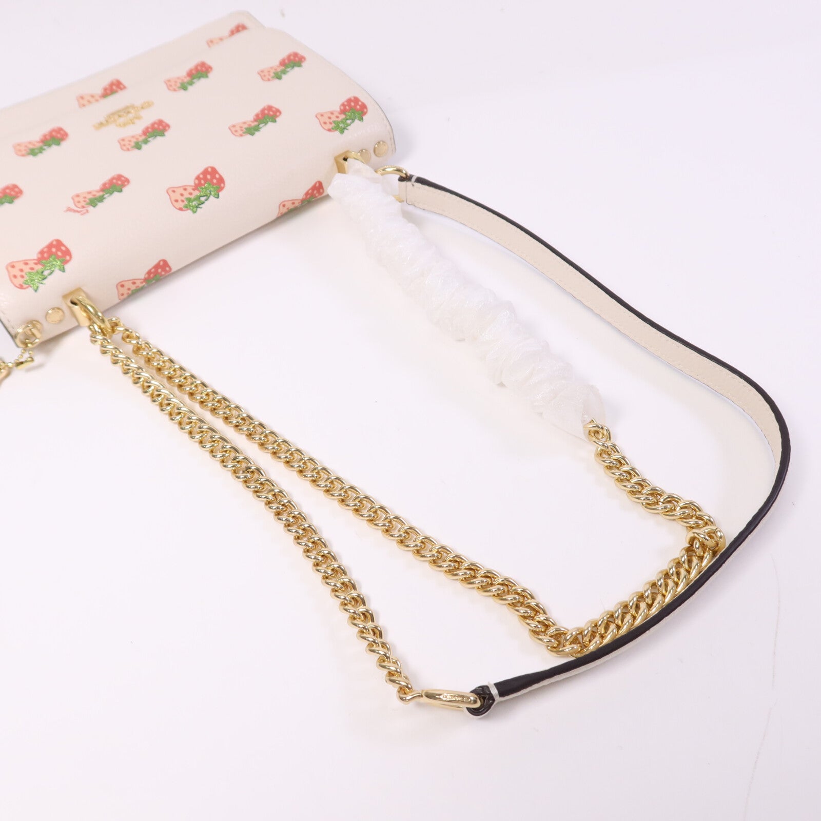 COACH 牛皮皮革Shoulder Bag金扣鏈帶肩背袋