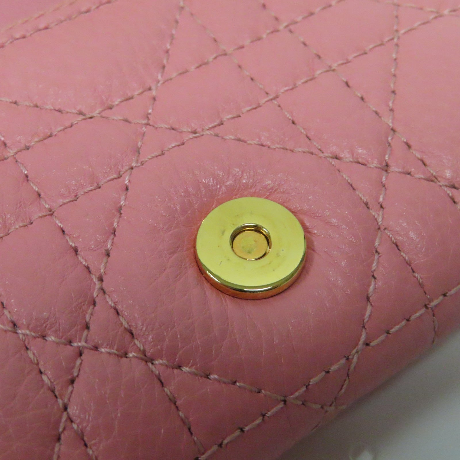 Dior 【激減優惠】羊皮皮革Card Case金扣卡片套粉紅色
