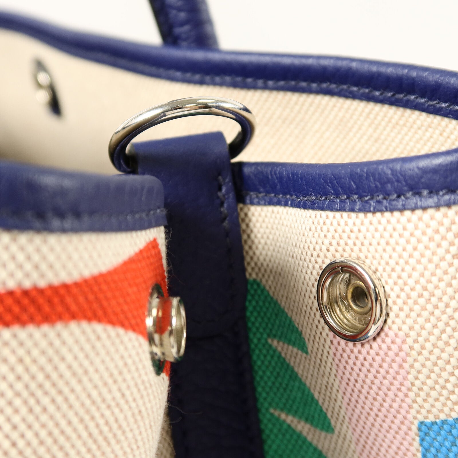 HERMES Canvas/Negonda皮革Garden Party PM Pocket手挽肩背兩用袋Multi Color