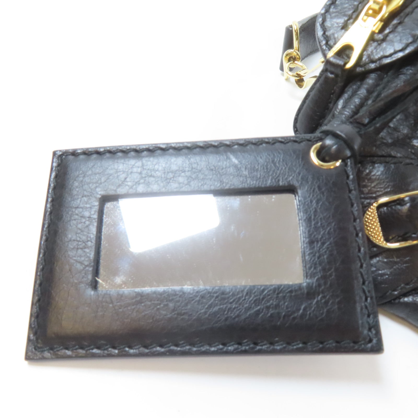 BALENCIAGA 羊皮皮革Mini City金扣手挽肩背兩用袋黑色