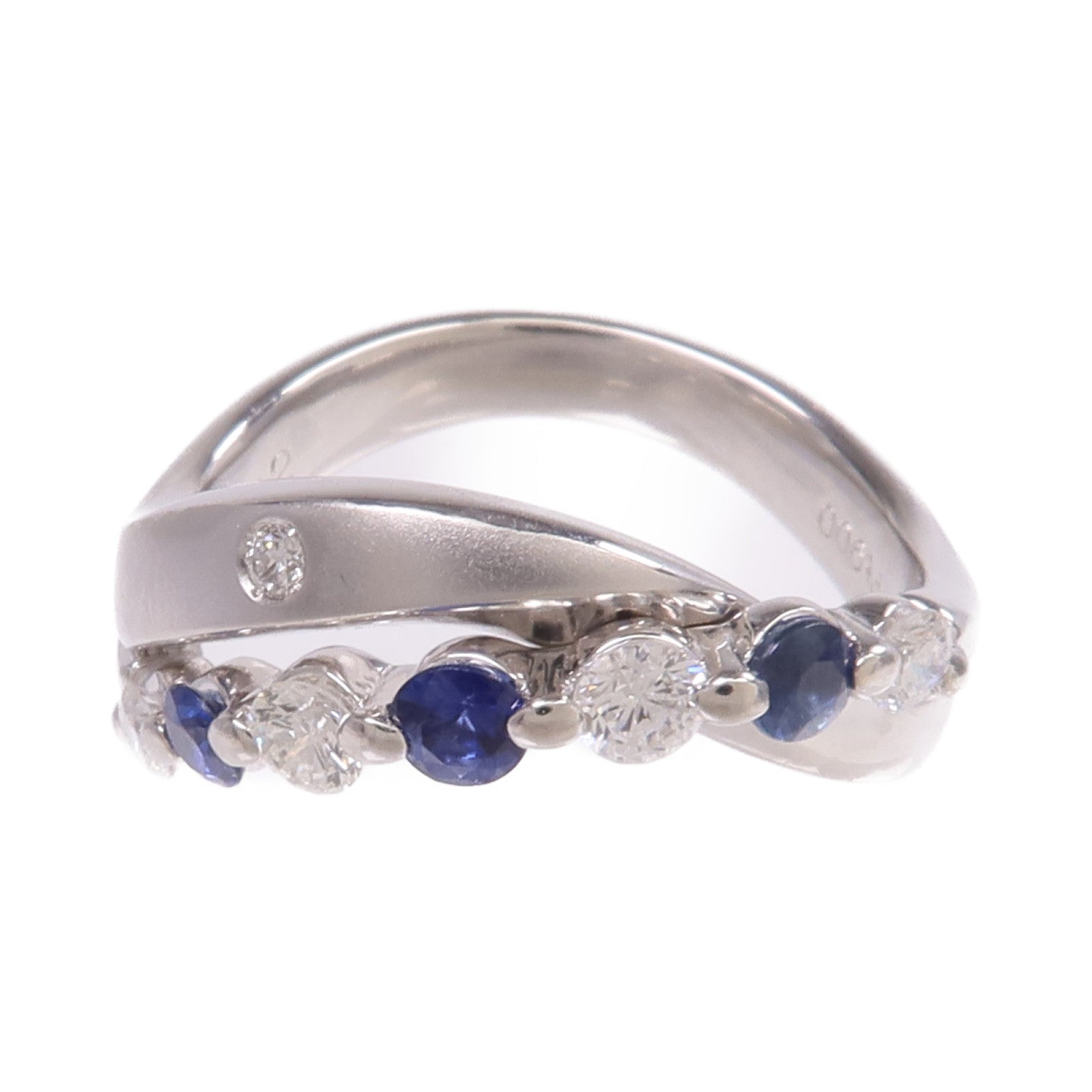 JEWELRY 【激減優惠】PT900鉑金Sapphire Diamond Ring藍寶石/鑽石戒指US#6