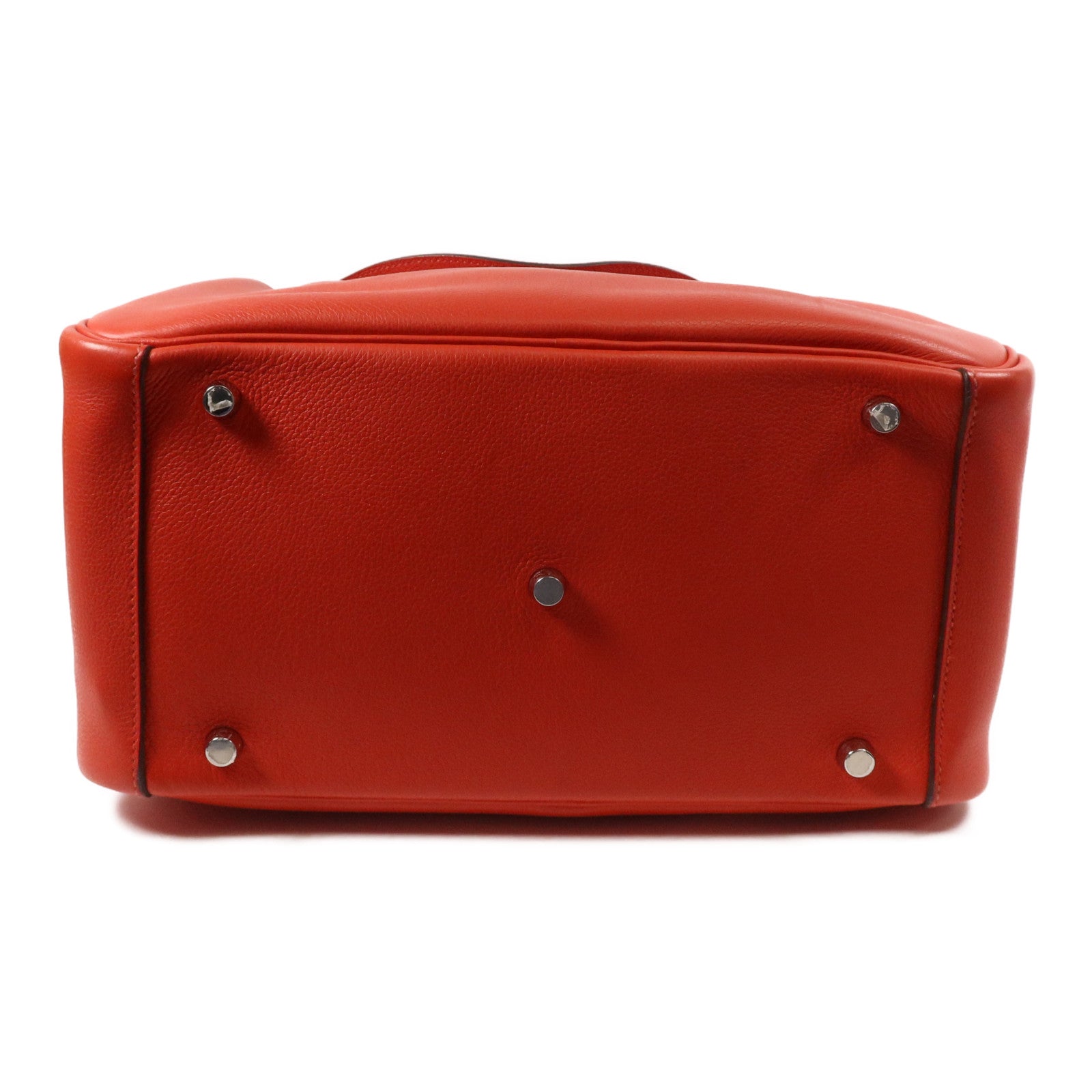 HERMES Evercolor皮革Lindy 30銀扣手挽肩背兩用袋Rouge Tomate