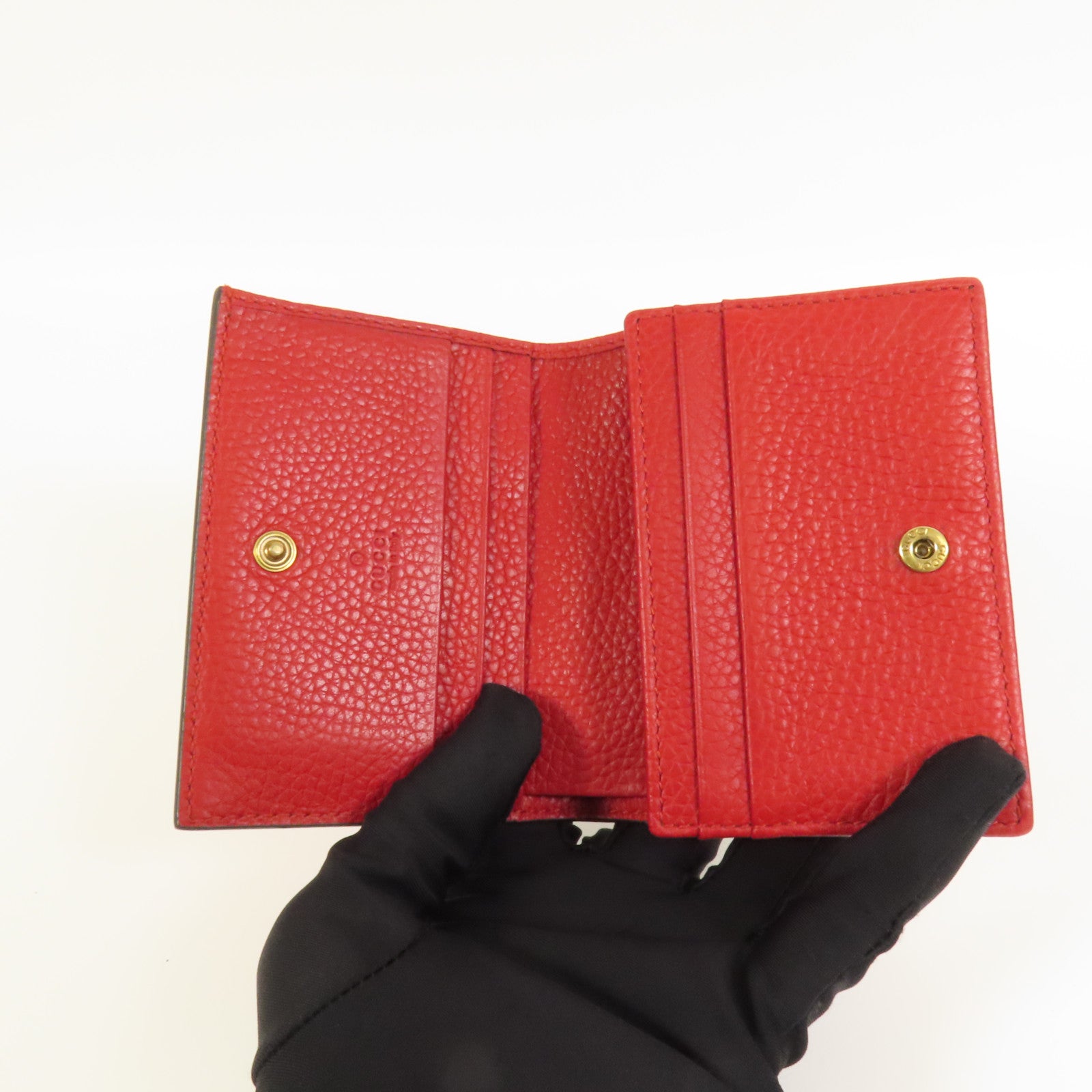 GUCCI 牛皮皮革Small Wallet金扣錢包