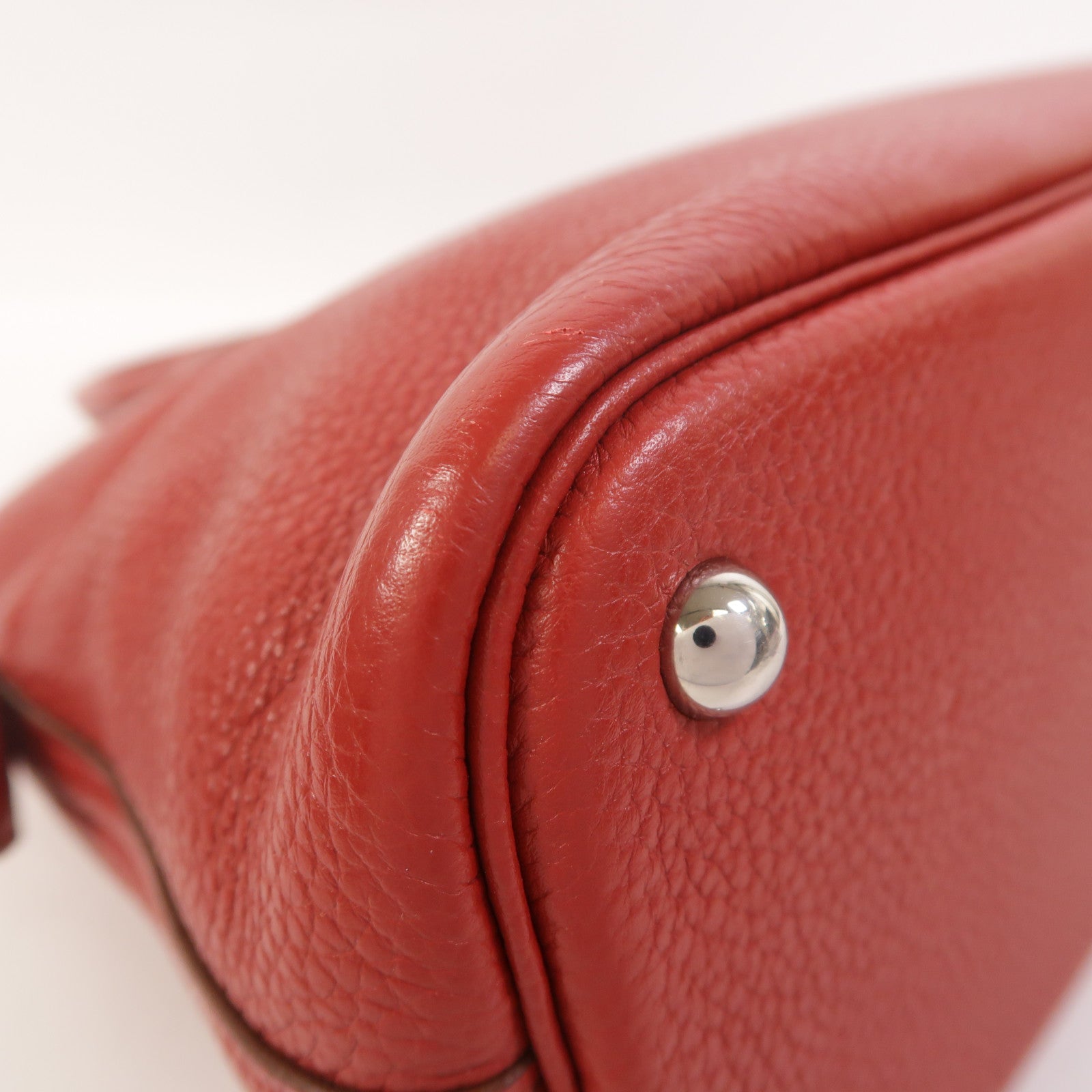 HERMES Clemence皮革Bolide 31手挽肩背兩用袋Rouge Garance