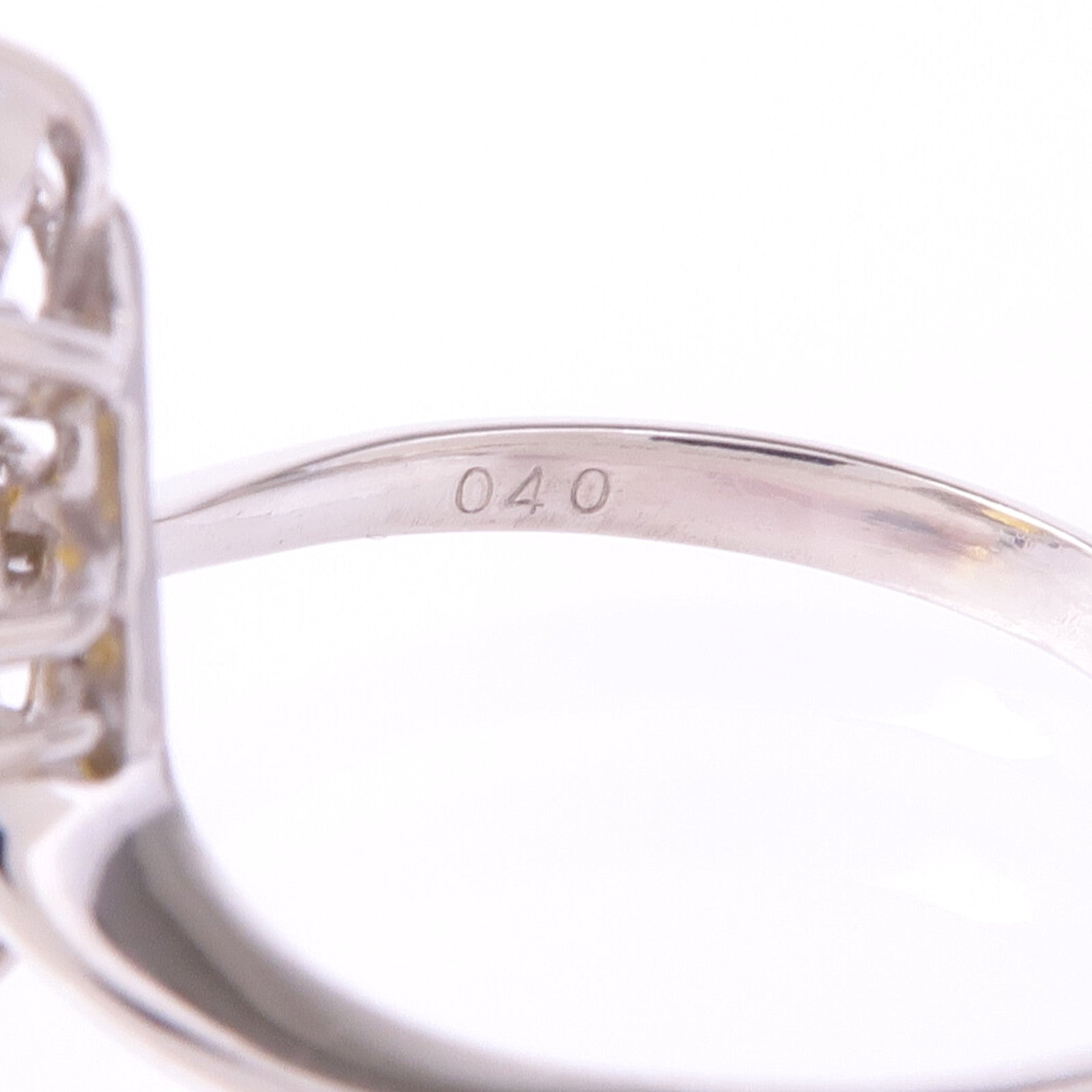 JEWELRY PT900鉑金Yellow Sapphire Diamond Ring黃色藍寶石/鑽石戒指US#8