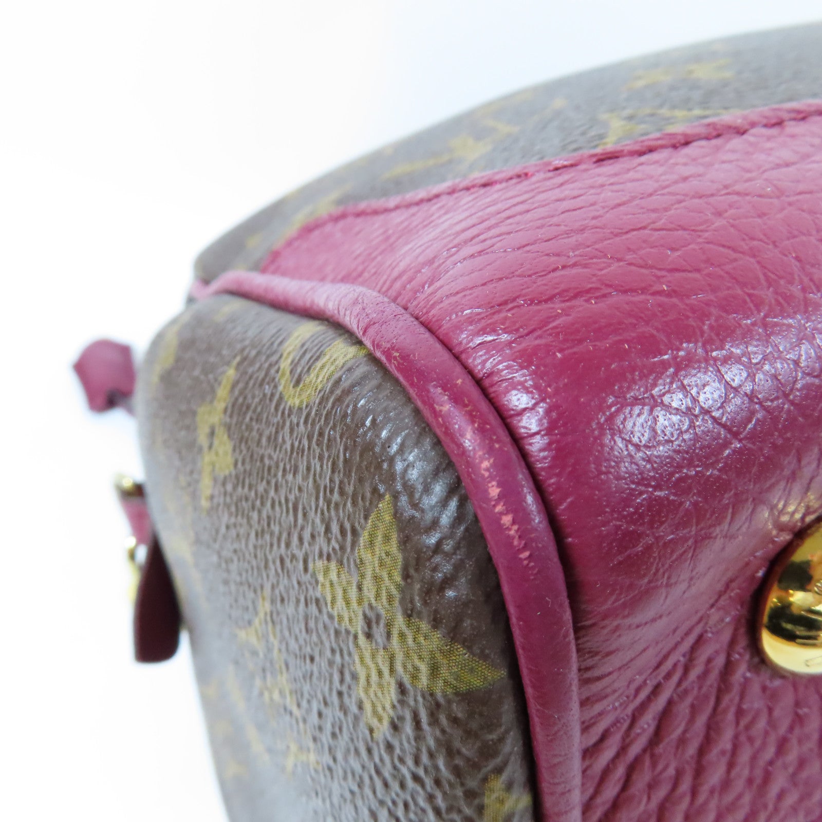 LOUIS VUITTON Monogram Retiro GM金扣手挽肩背兩用袋啡色/紅色